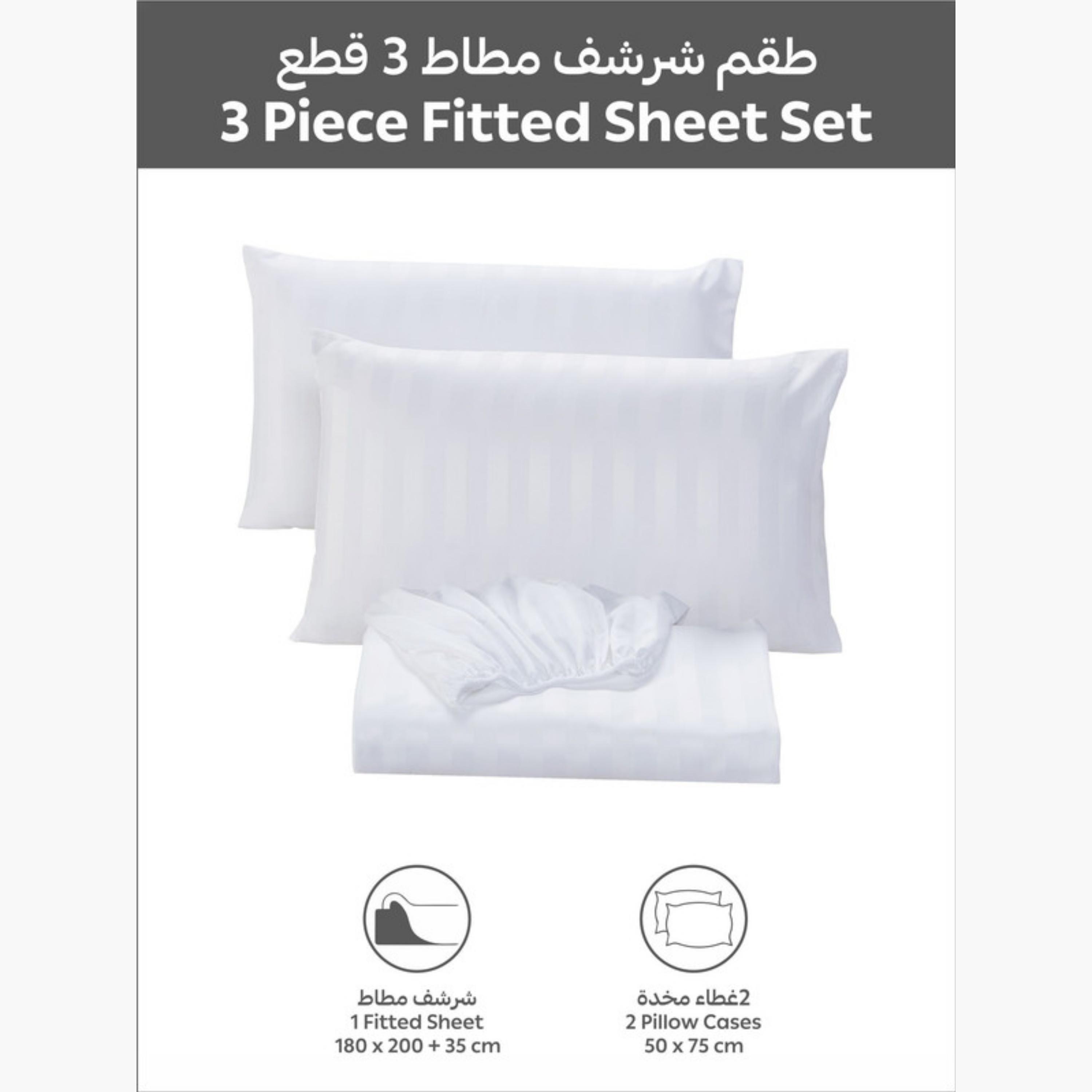 طقم شرشف مطاطي مخطط-household-bedding-sheetsandpillowcases-fittedsheets-image-6