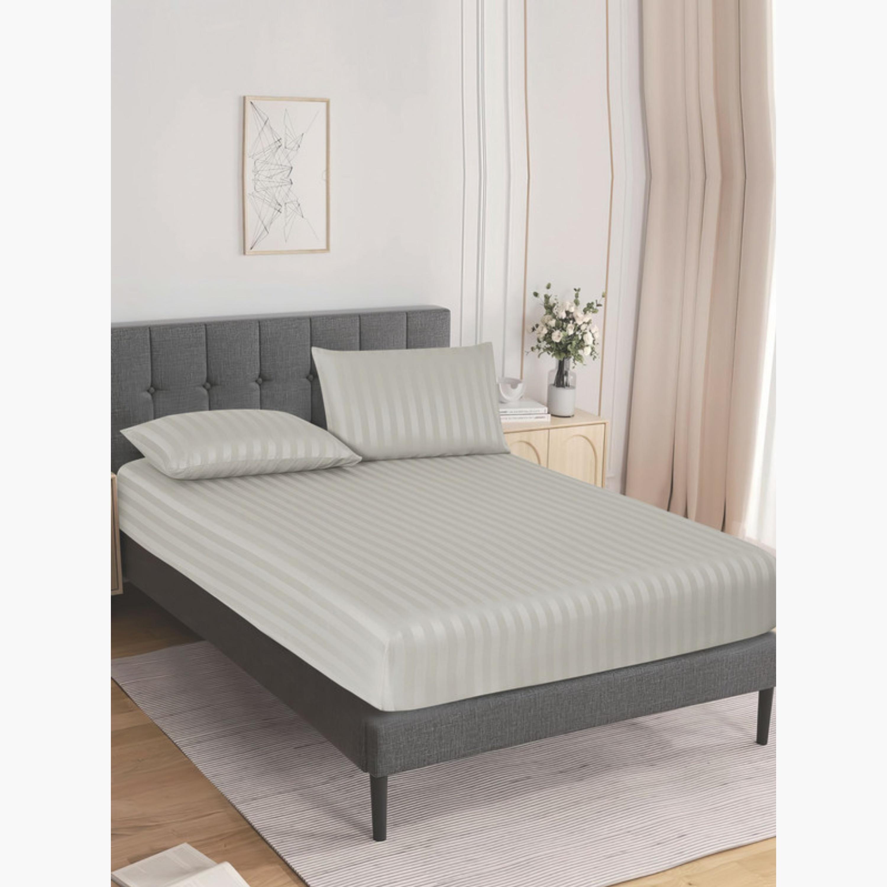 طقم شرشف مطاطي مخطط-household-bedding-sheetsandpillowcases-fittedsheets-image-10