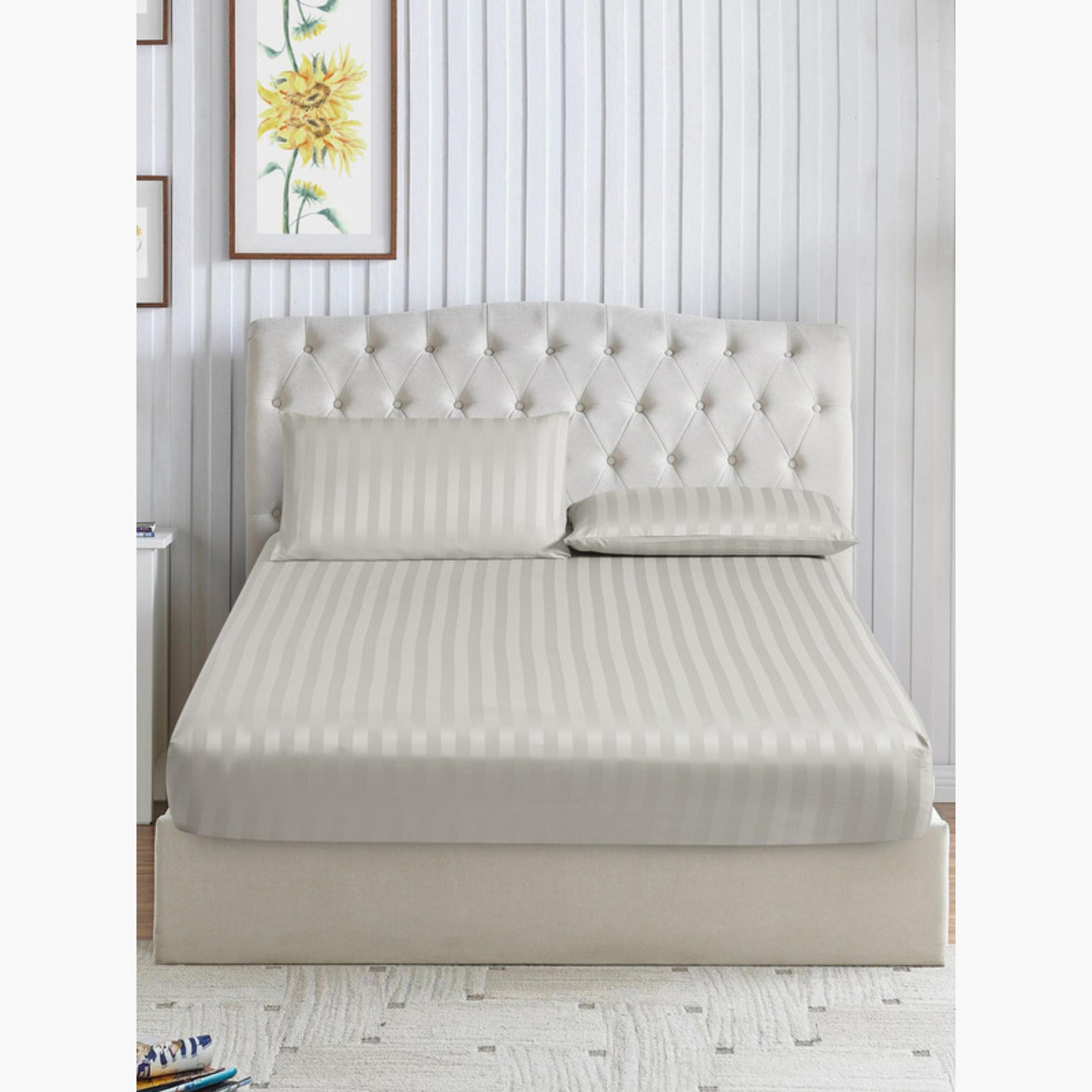 طقم شرشف مطاطي مخطط-household-bedding-sheetsandpillowcases-fittedsheets-image-12