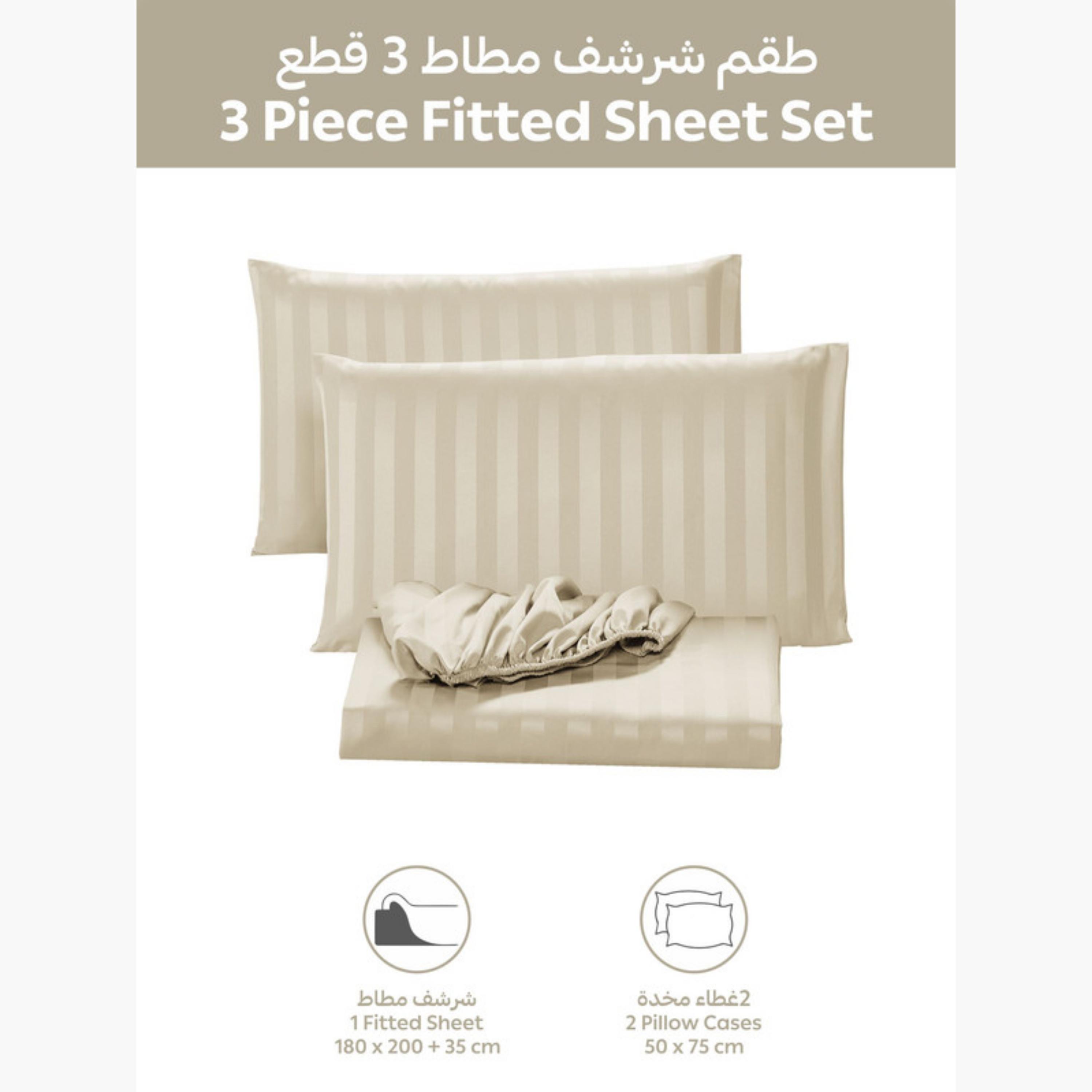 طقم شرشف مطاطي مخطط-household-bedding-sheetsandpillowcases-fittedsheets-image-32