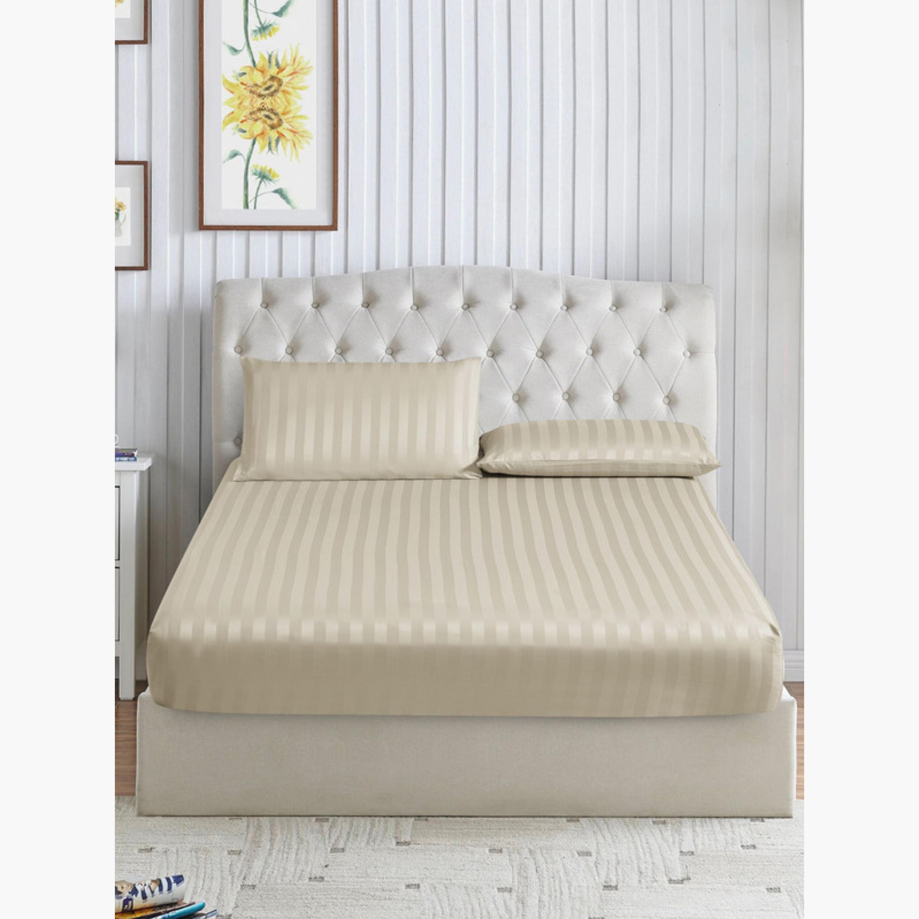 طقم شرشف مطاطي مخطط-household-bedding-sheetsandpillowcases-fittedsheets-image-34