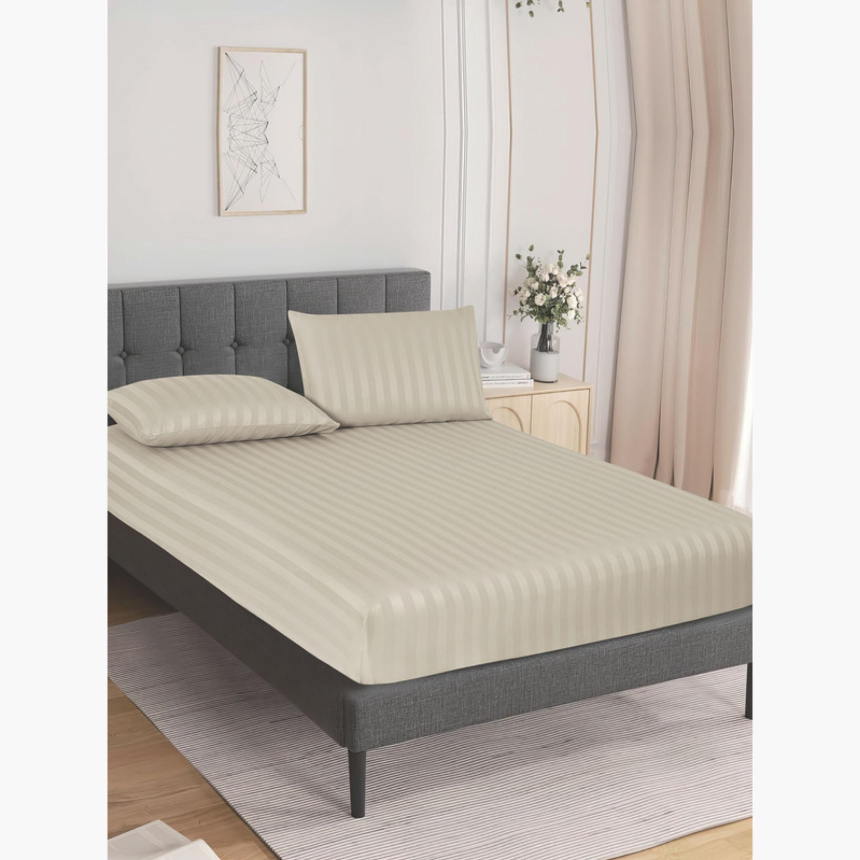 طقم شرشف مطاطي مخطط-household-bedding-sheetsandpillowcases-fittedsheets-image-35