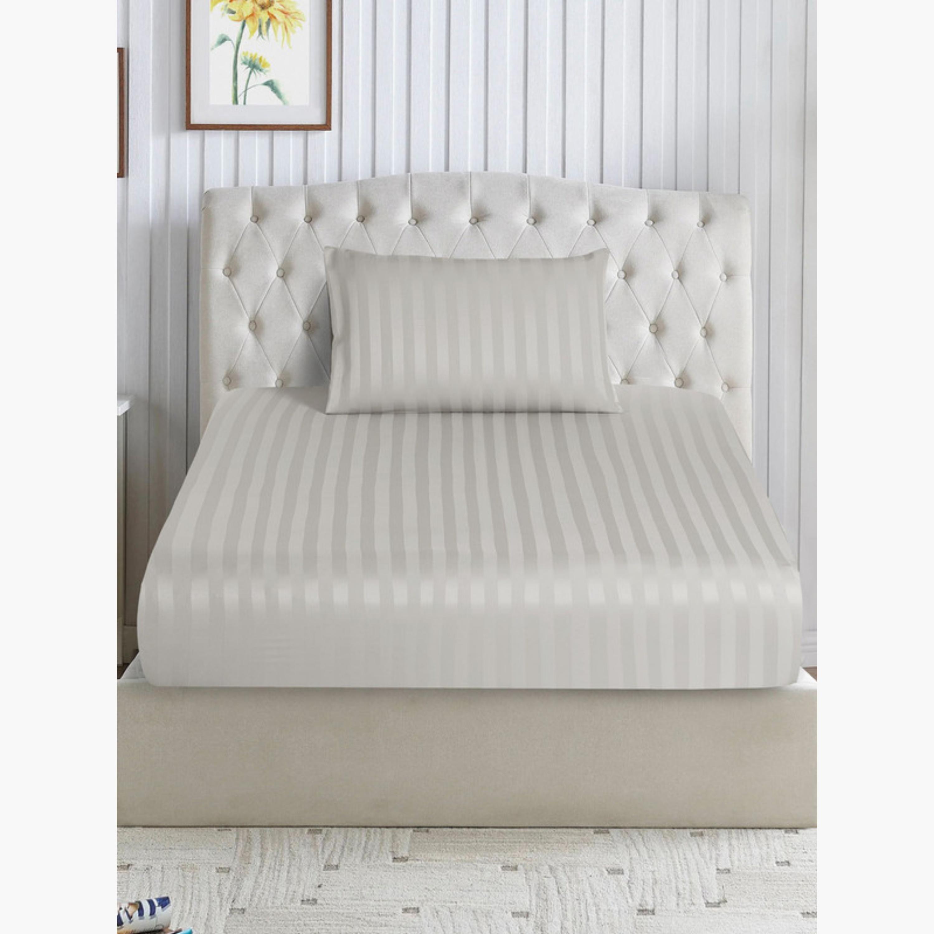 Striped Fitted Sheet Set-household-bedding-sheetsandpillowcases-fittedsheets-image-1