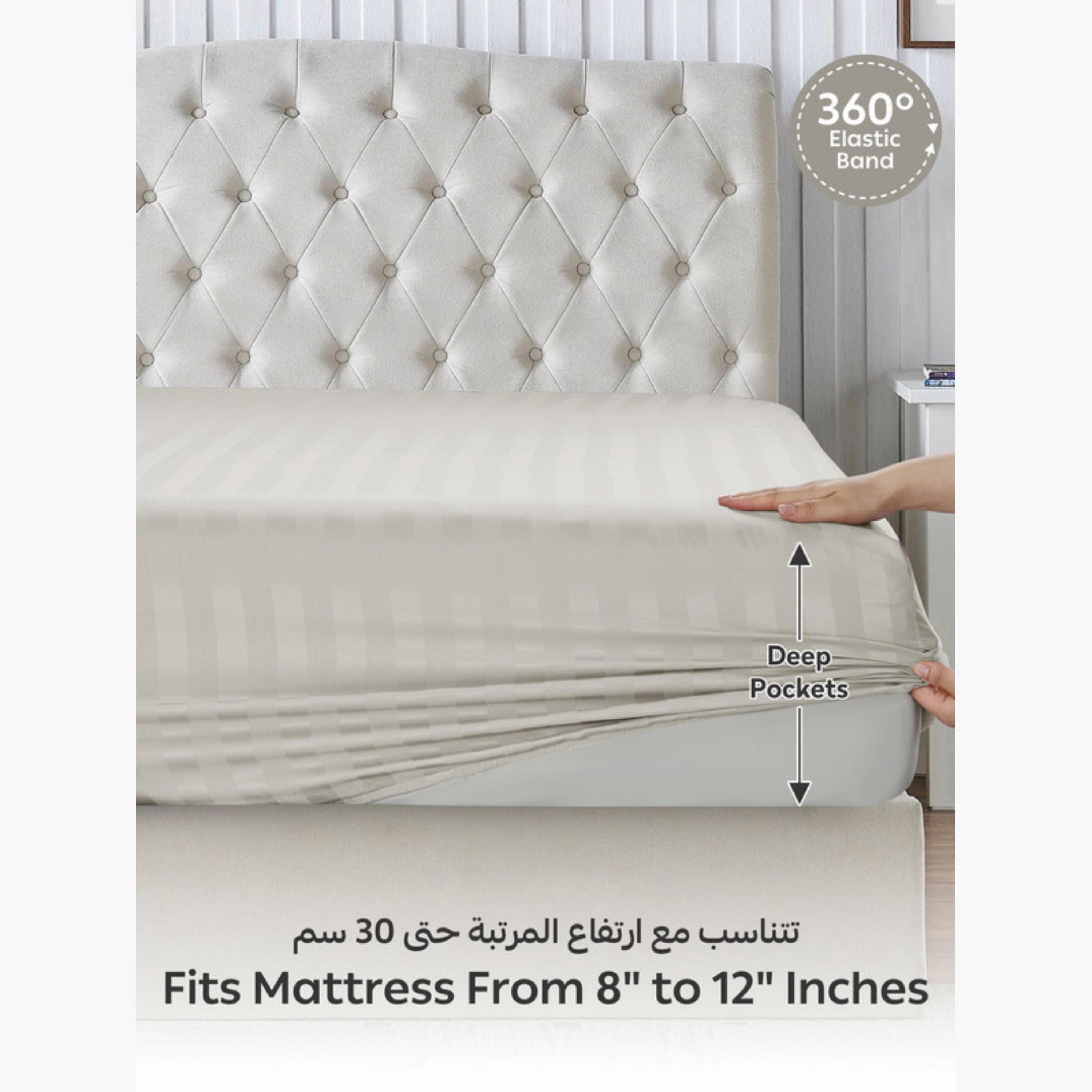 Striped Fitted Sheet Set-household-bedding-sheetsandpillowcases-fittedsheets-image-5