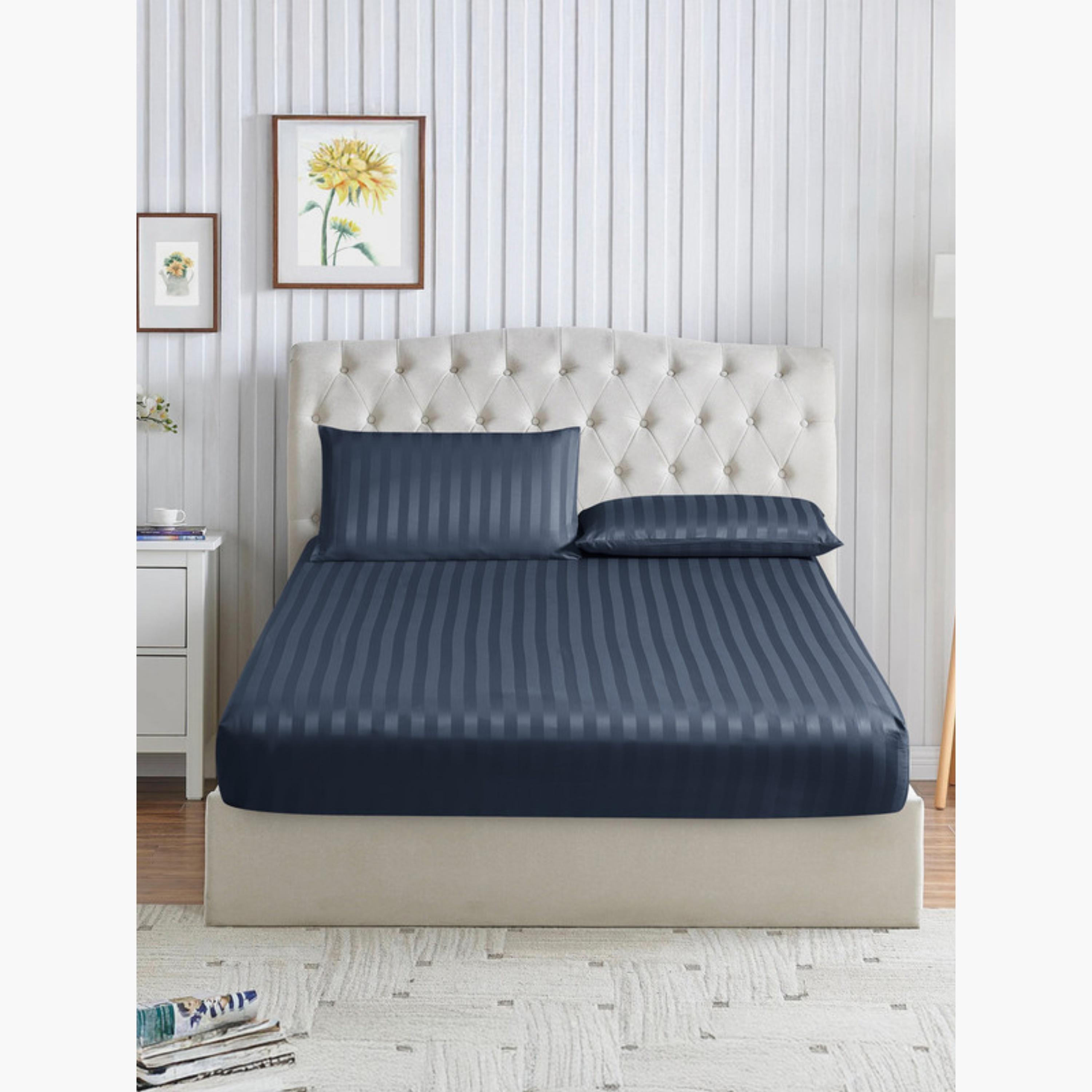 طقم شرشف مطاطي مخطط-household-bedding-sheetsandpillowcases-fittedsheets-image-55