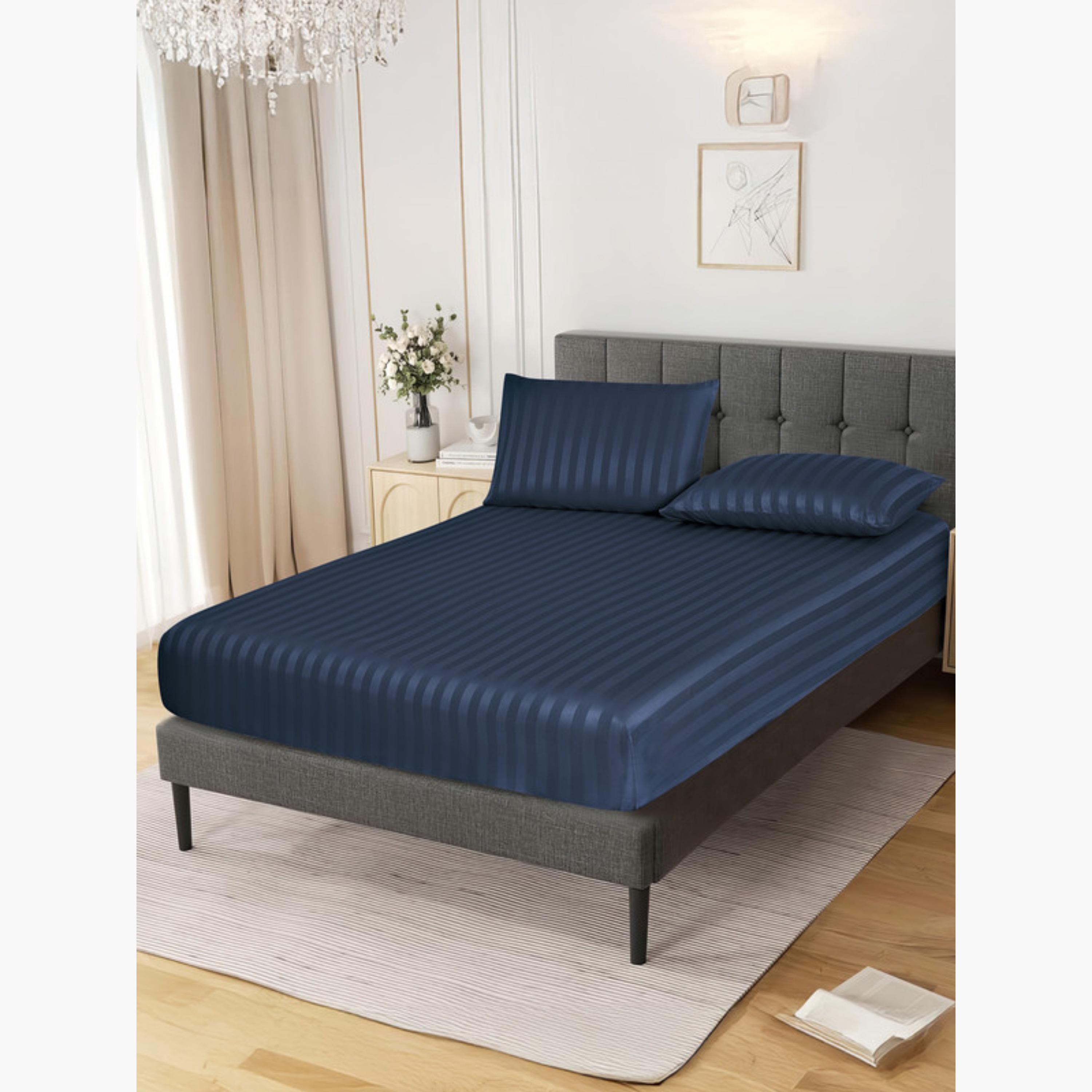 طقم شرشف مطاطي مخطط-household-bedding-sheetsandpillowcases-fittedsheets-image-56
