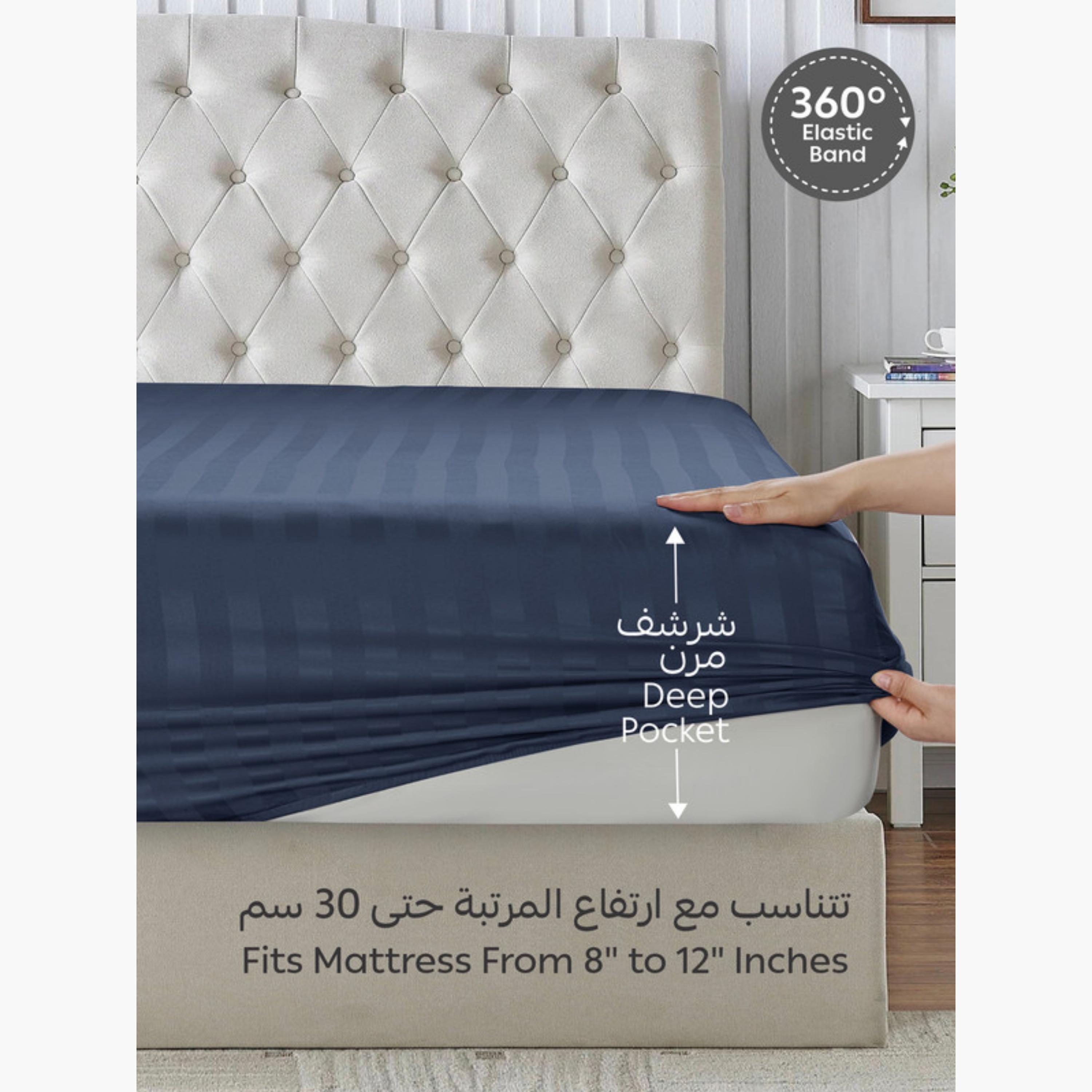 طقم شرشف مطاطي مخطط-household-bedding-sheetsandpillowcases-fittedsheets-image-19