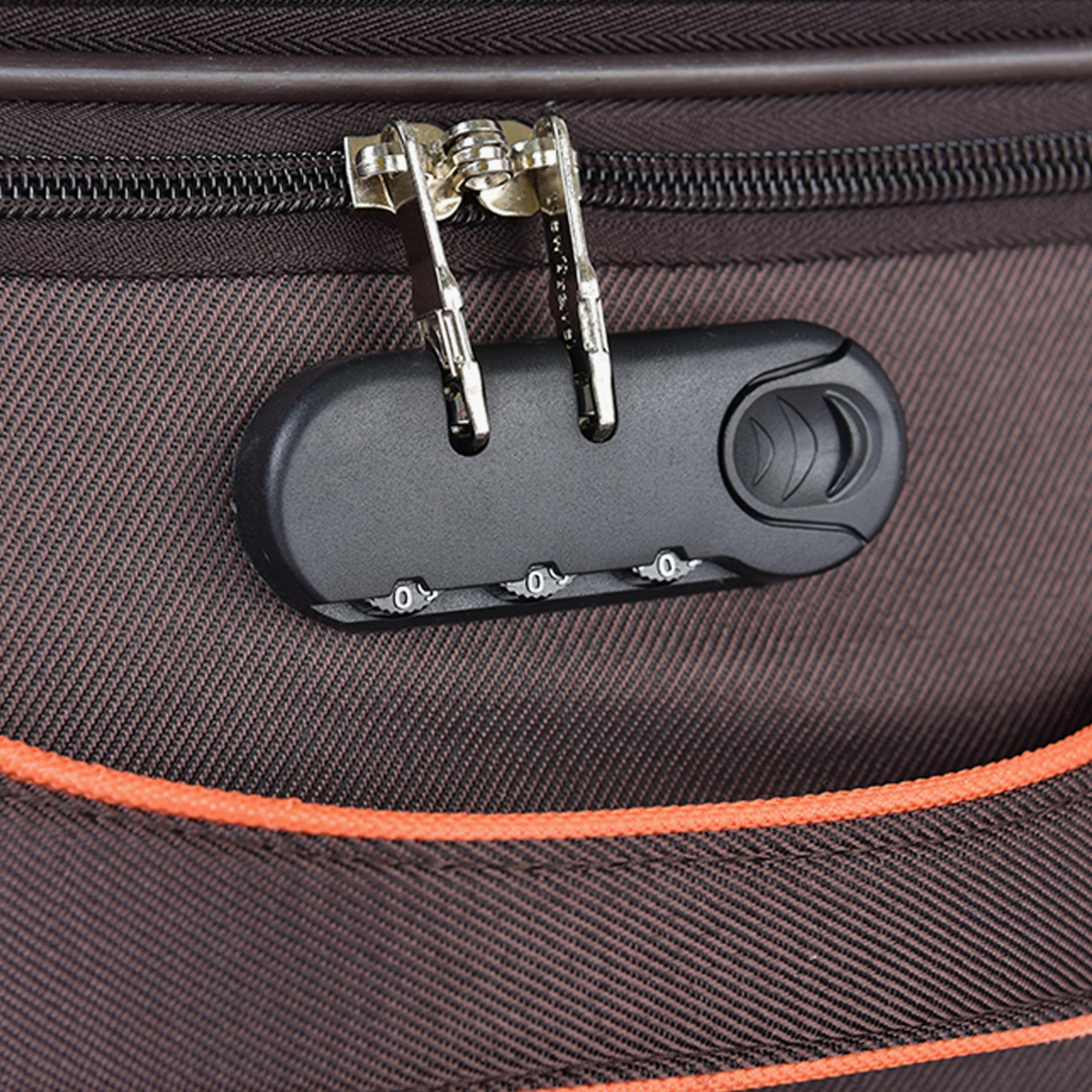 New Travel Set of 4 Polyester Soft Sided 2-Wheeler Inline Trolley Bag with Combination Lock-travel-luggagesandbags-luggage-image-14