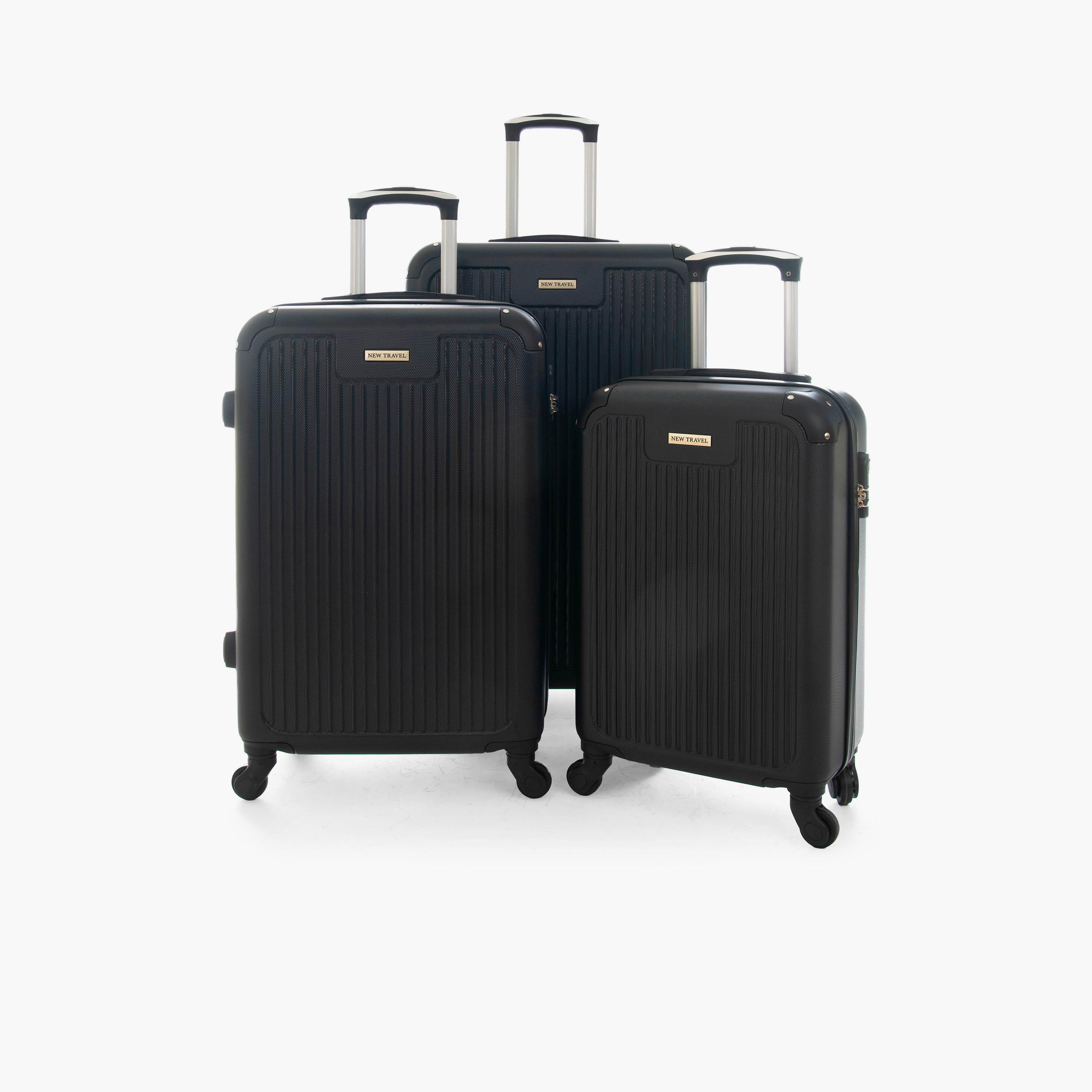 New Travel Set of 3 ABS Hard Sided 4-Wheeler Spinner Trolley Bag with Combination Lock-travel-luggagesandbags-luggage-image-1