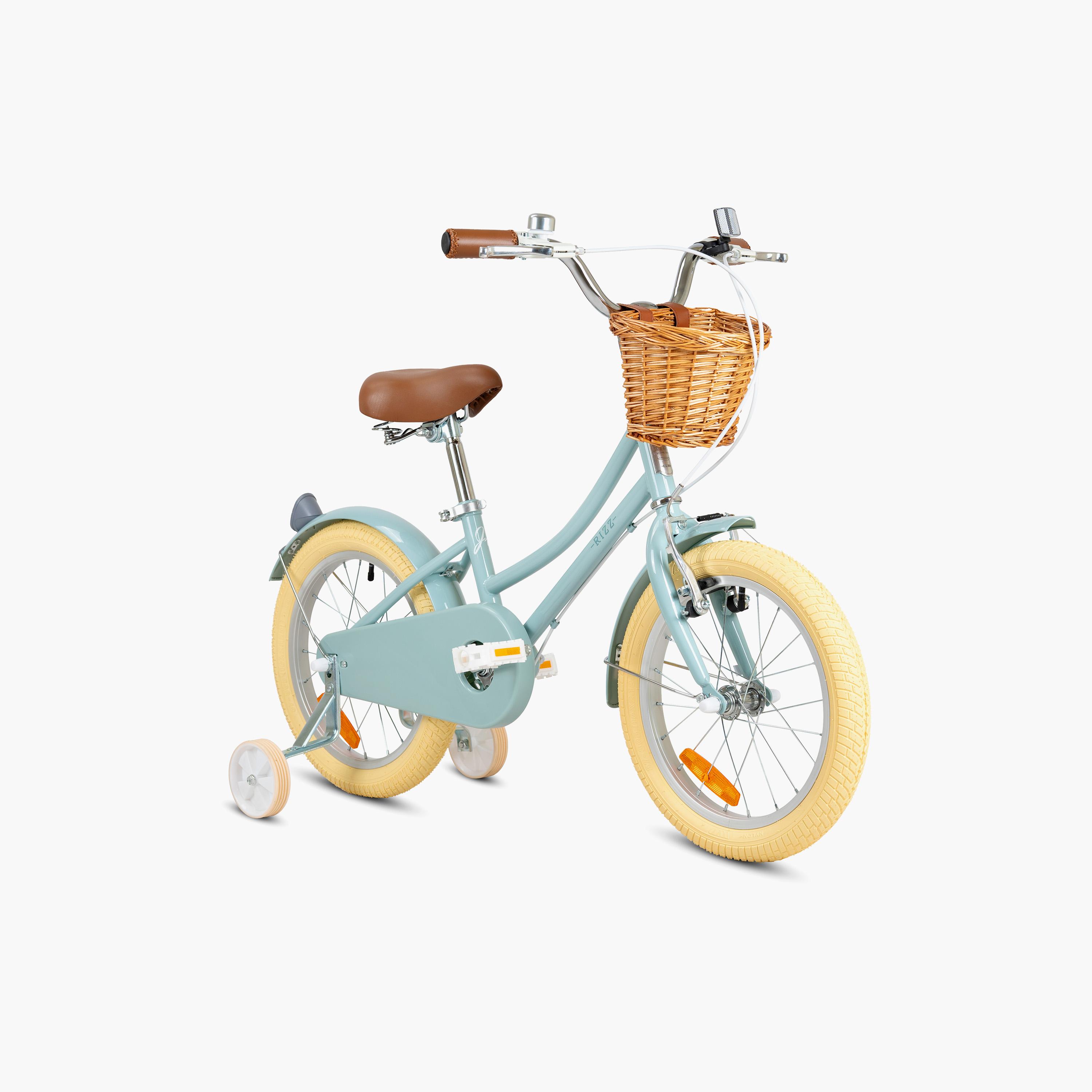 Rizz Platinum Junior Bicycle with Basket & Training Wheels - 14 Inch - Gray Gloss-toys-outdoor-bikesandrideons-bikes-image-1