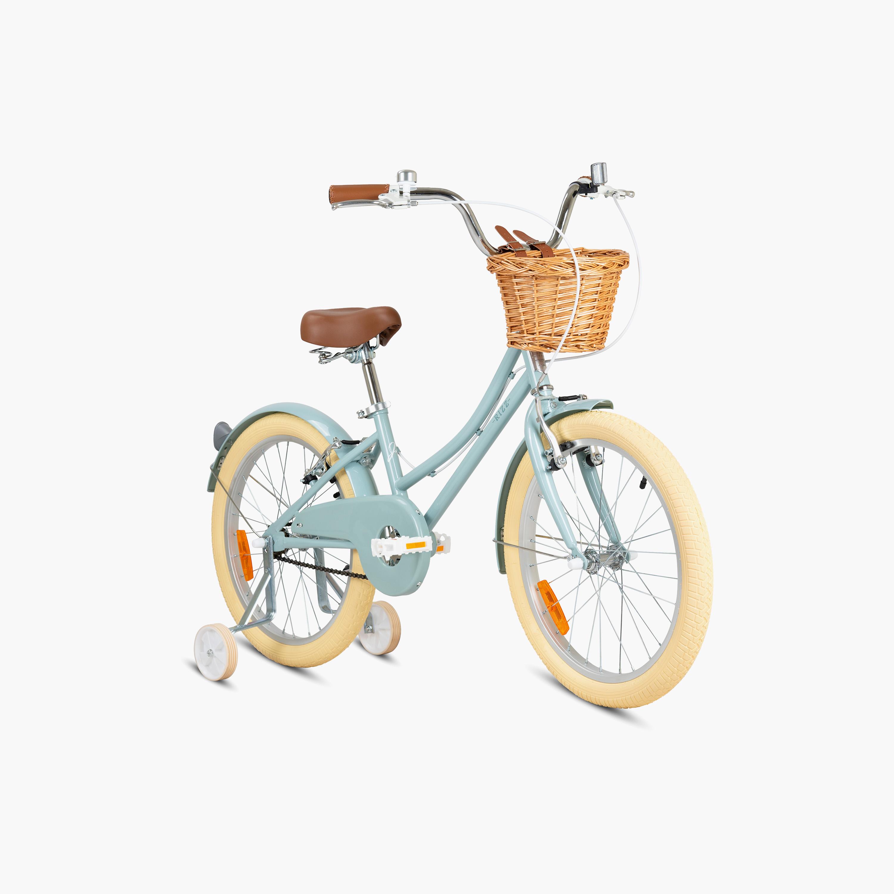 Rizz Platinum Junior Bicycle with Basket & Training Wheels - 18 Inch - Gray Gloss-toys-outdoor-bikesandrideons-bikes-image-1