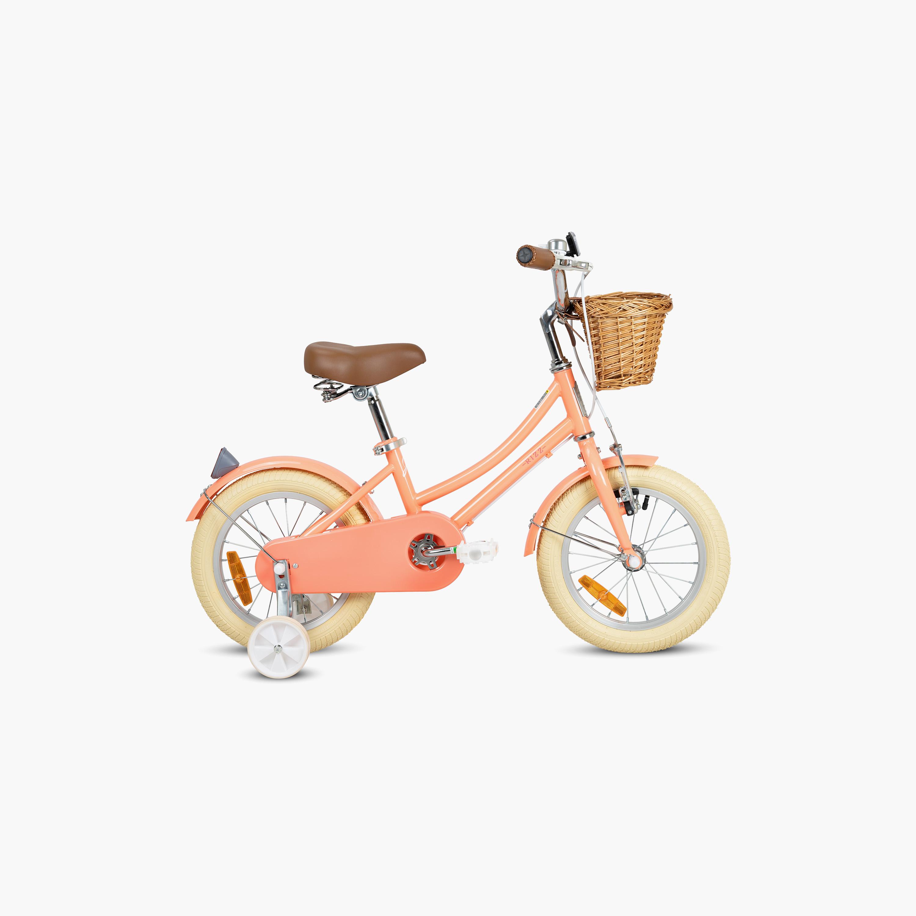 دراجة ريز بلاتينيوم جونيور للأطفال مع سلة وعجلات تدريب - 12 بوصة - خوخي لامع-toys-outdoor-bikesandrideons-bikes-image-2