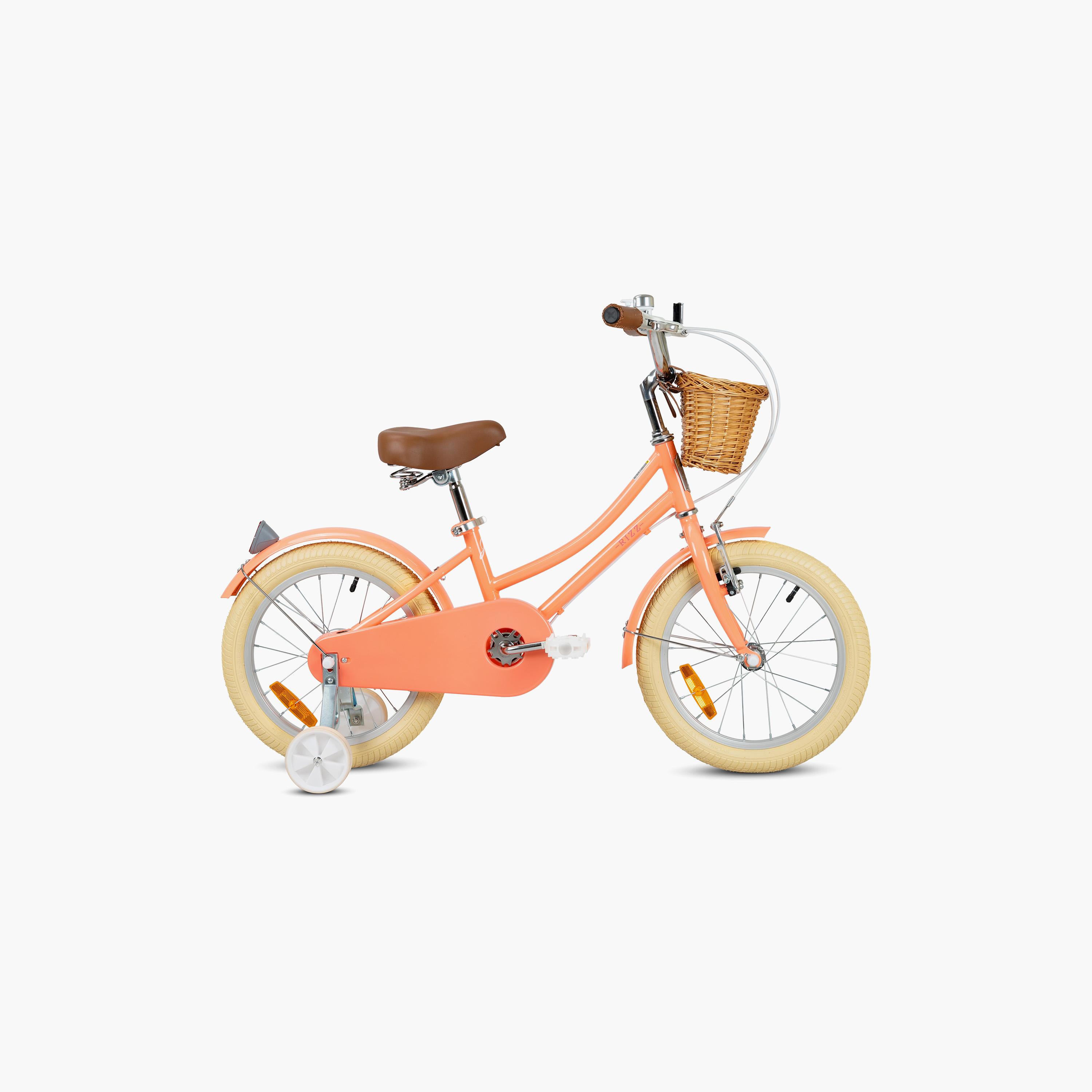 Rizz Platinum Junior Bicycle with Basket & Training Wheels - 14 Inch - Peach Gloss-toys-outdoor-bikesandrideons-bikes-image-2