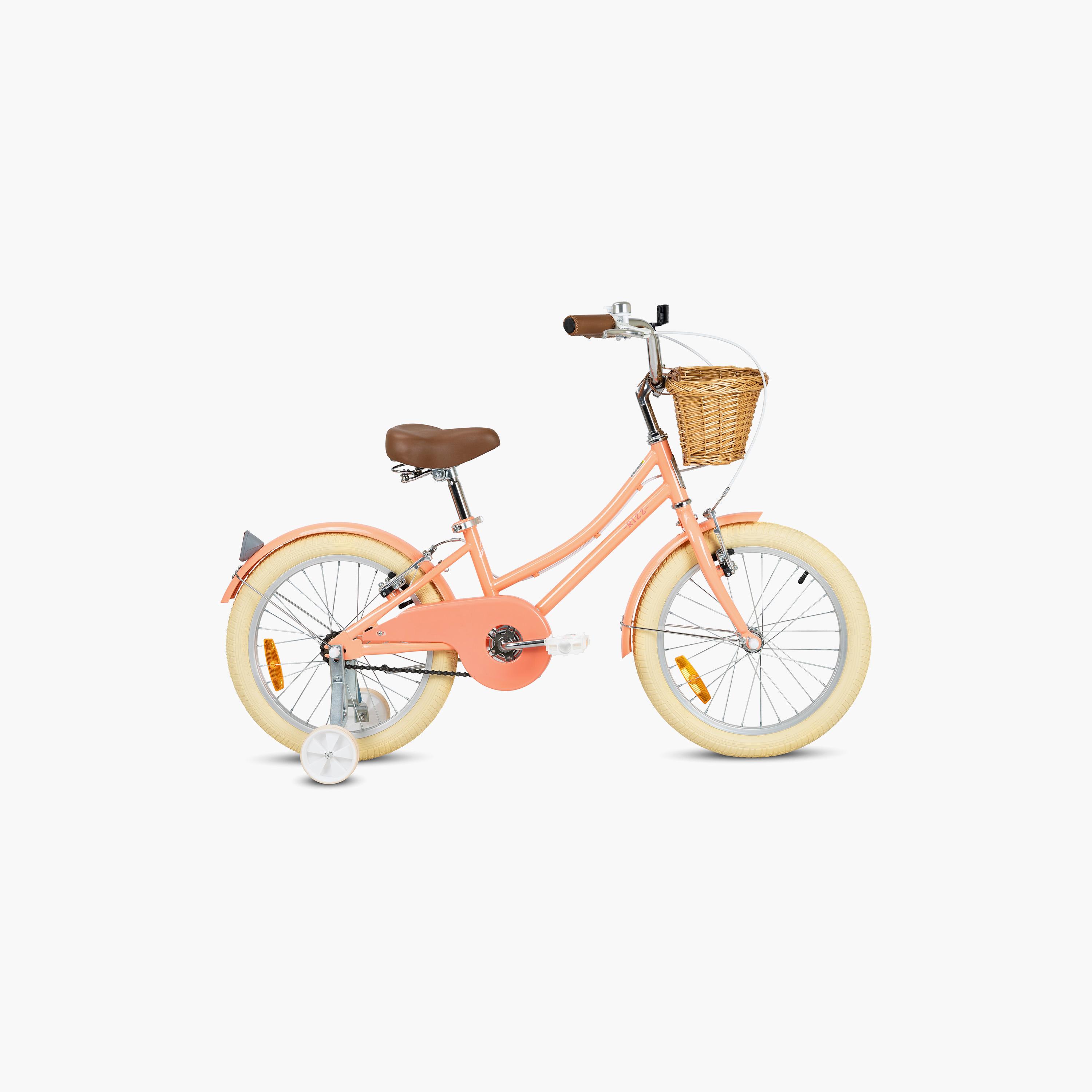 Rizz Platinum Junior Bicycle with Basket & Training Wheels - 18 Inch - Peach Gloss-toys-outdoor-bikesandrideons-bikes-image-2