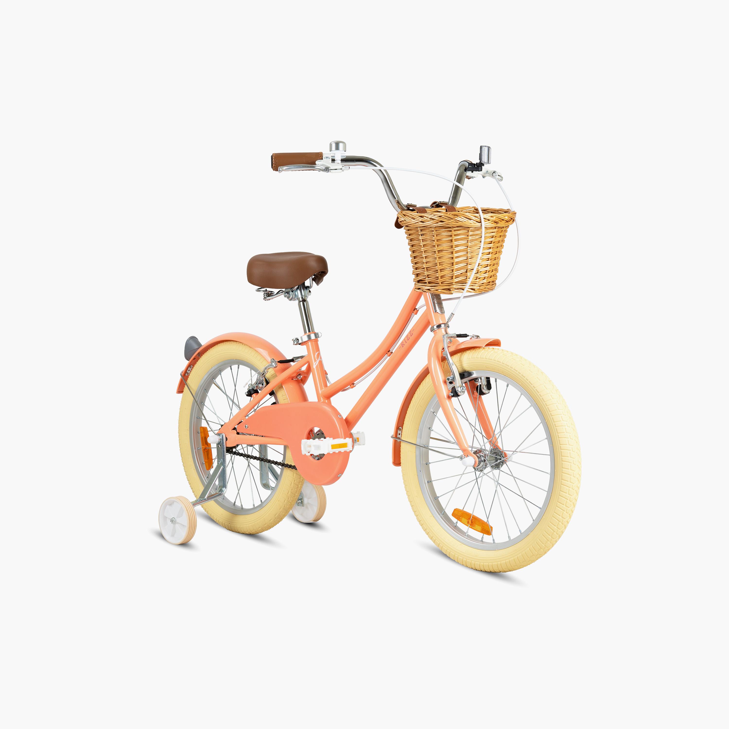 Rizz Platinum Junior Bicycle with Basket & Training Wheels - 20 Inch - Peach Gloss-toys-outdoor-bikesandrideons-bikes-image-1
