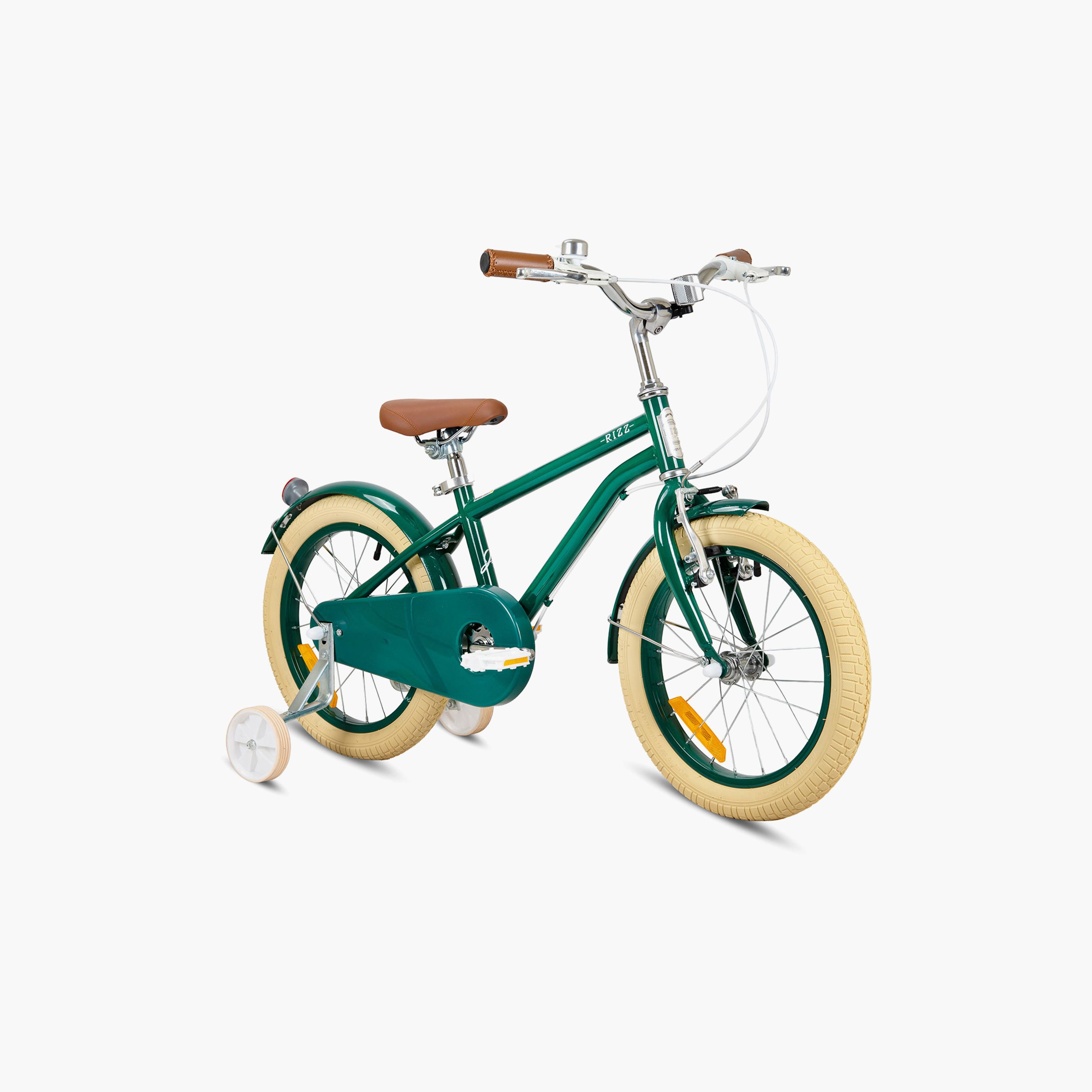 دراجة ريز بلاتينيوم جونيور للأطفال مع عجلات تدريب - 14 بوصة - أخضر لامع-toys-outdoor-bikesandrideons-bikes-image-1