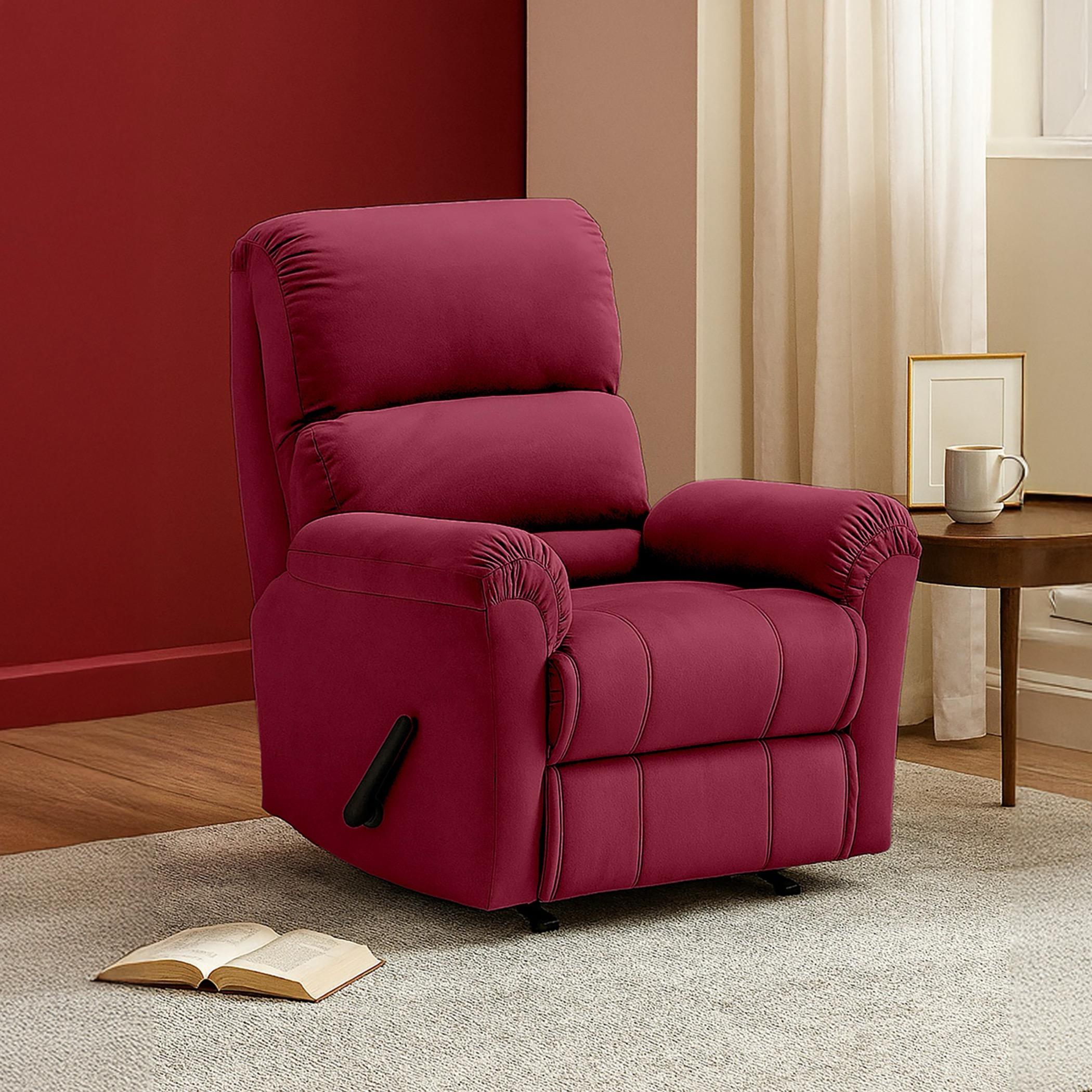 Velvet Rocker Recliner Chair-furniture-sofaandseating-recliners-image-1