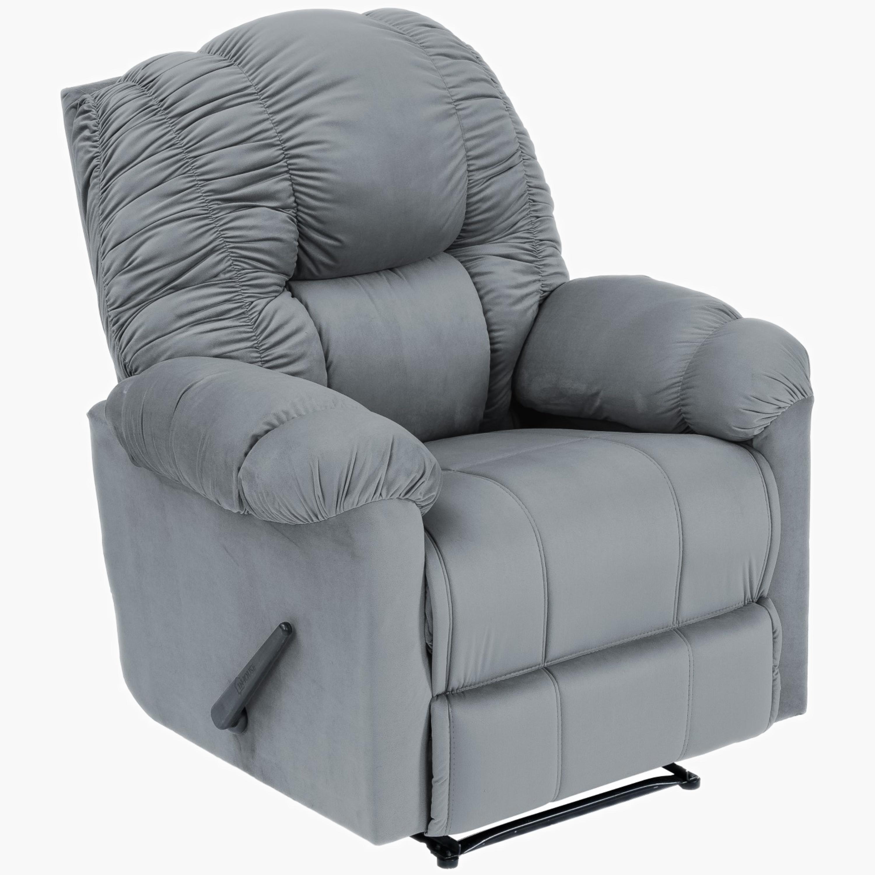 Velvet Manual Recliner Chair-furniture-sofaandseating-recliners-image-1
