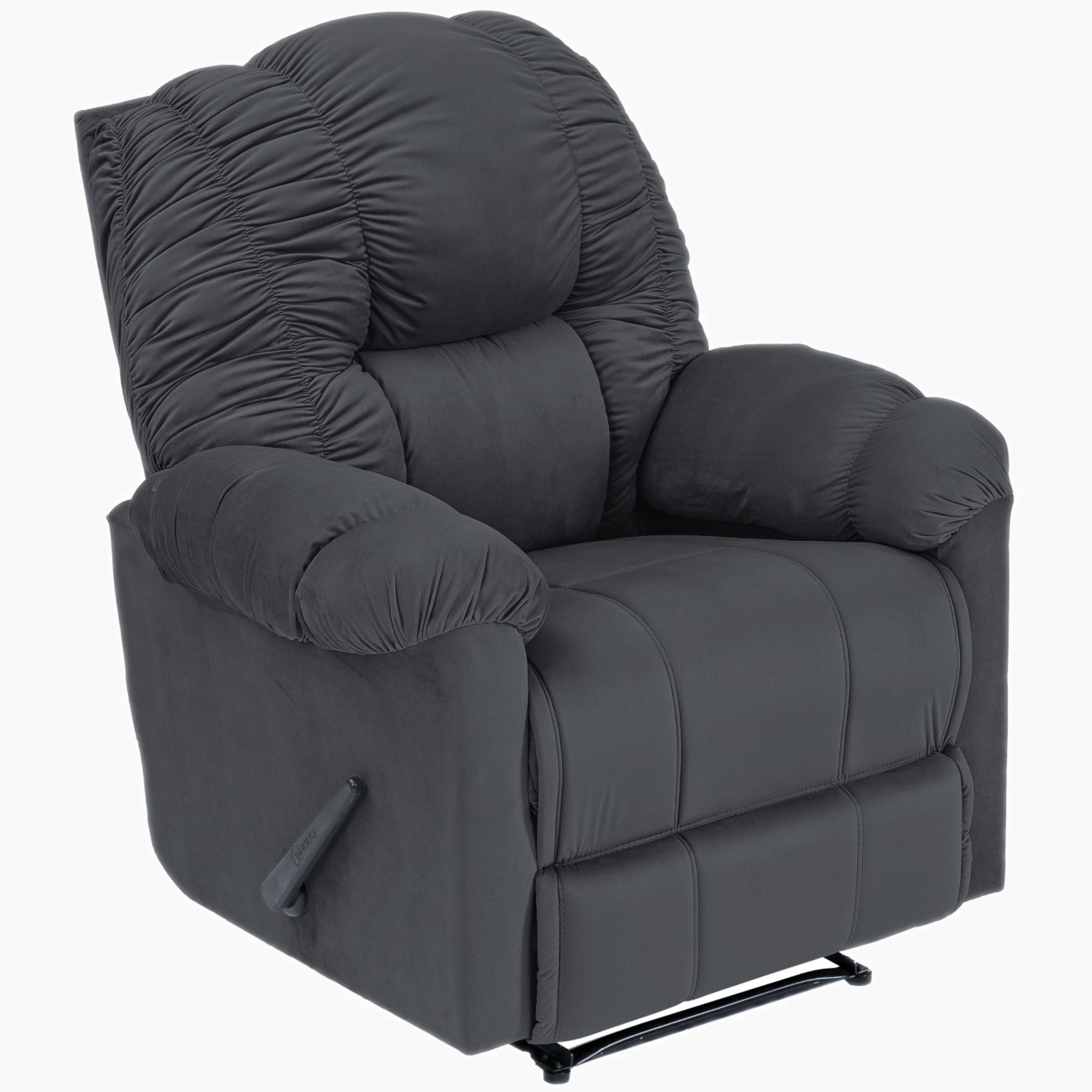 Velvet Manual Recliner Chair-furniture-sofaandseating-recliners-image-1