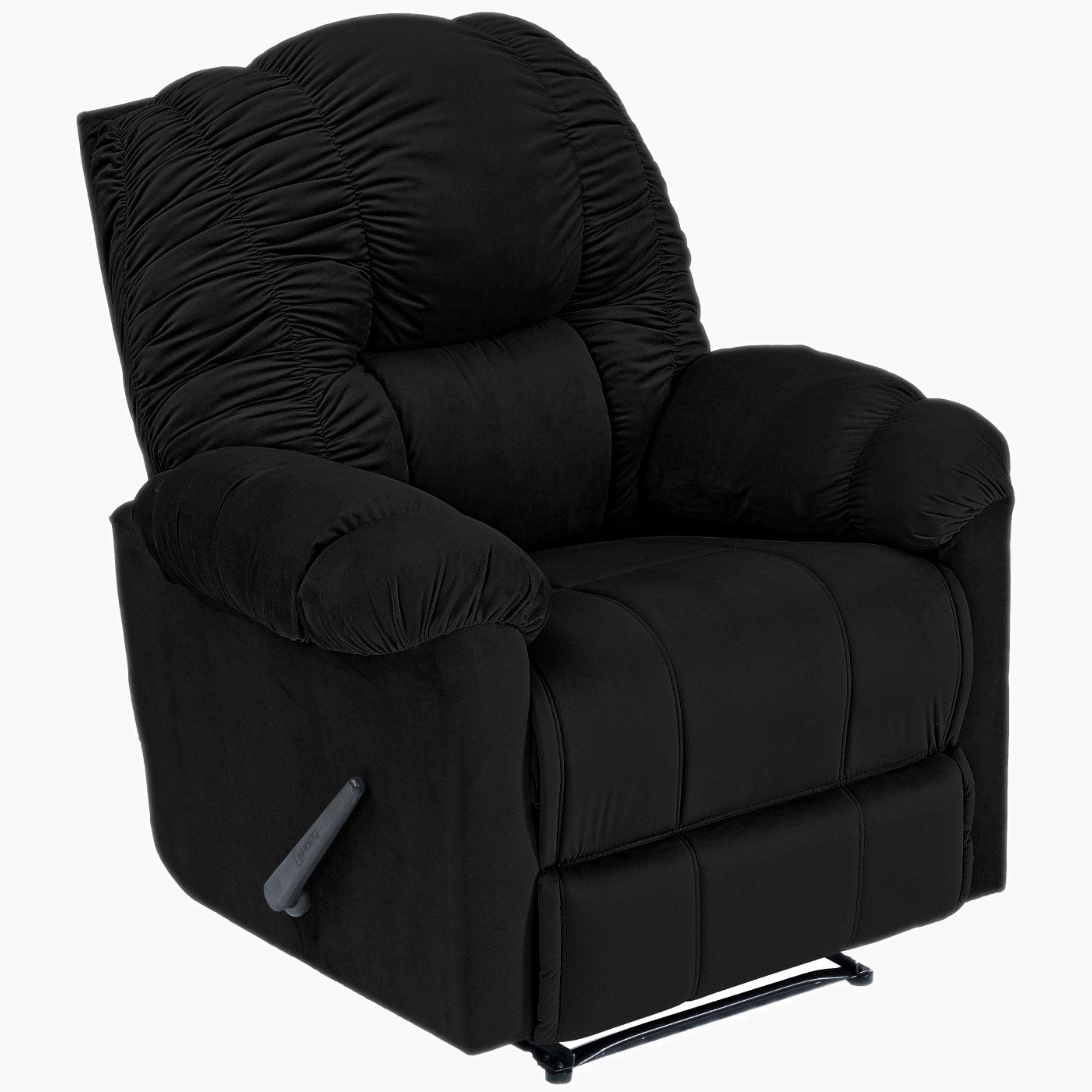 Velvet Manual Recliner Chair-furniture-sofaandseating-recliners-image-1