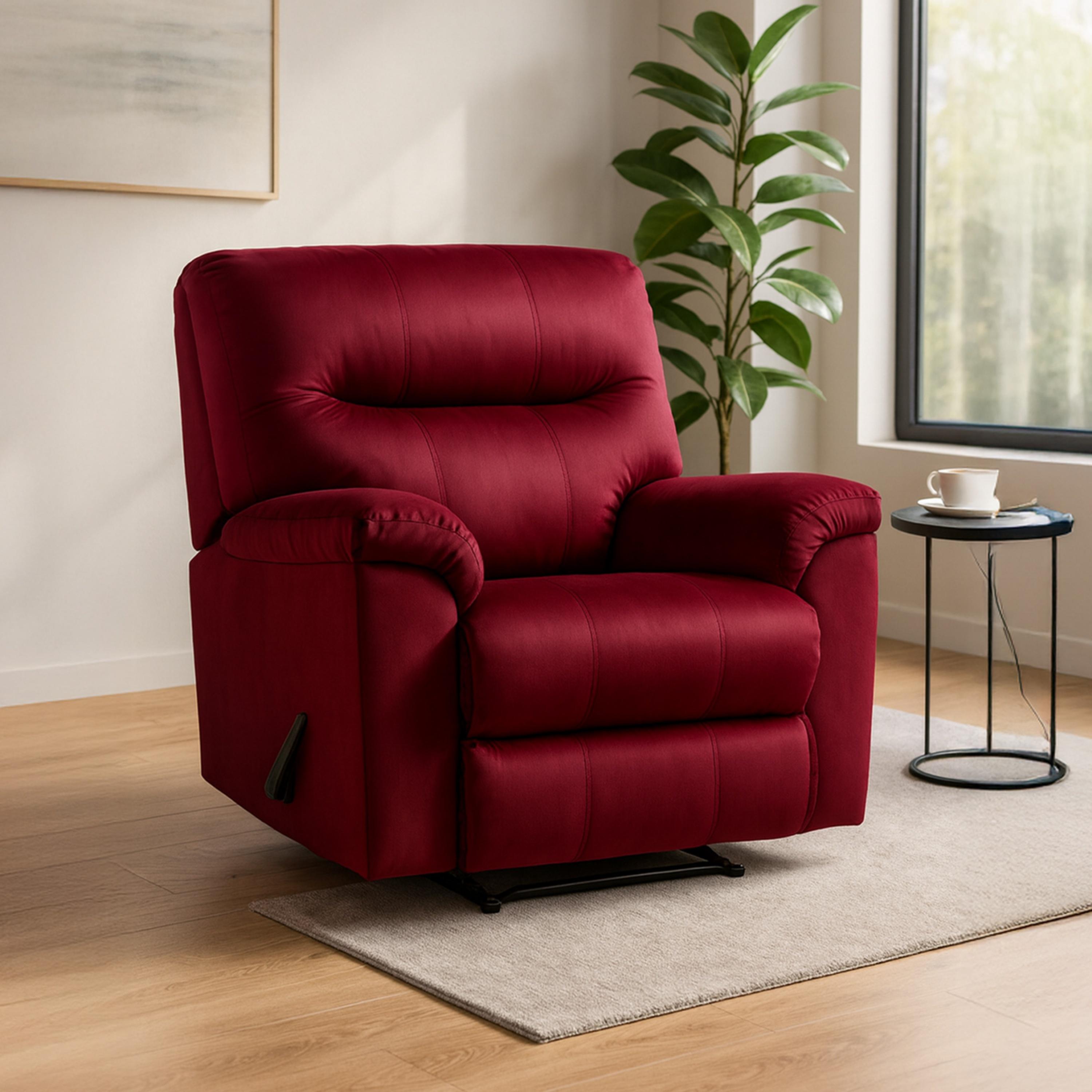 Velvet Manual Recliner Chair-furniture-sofaandseating-recliners-image-1