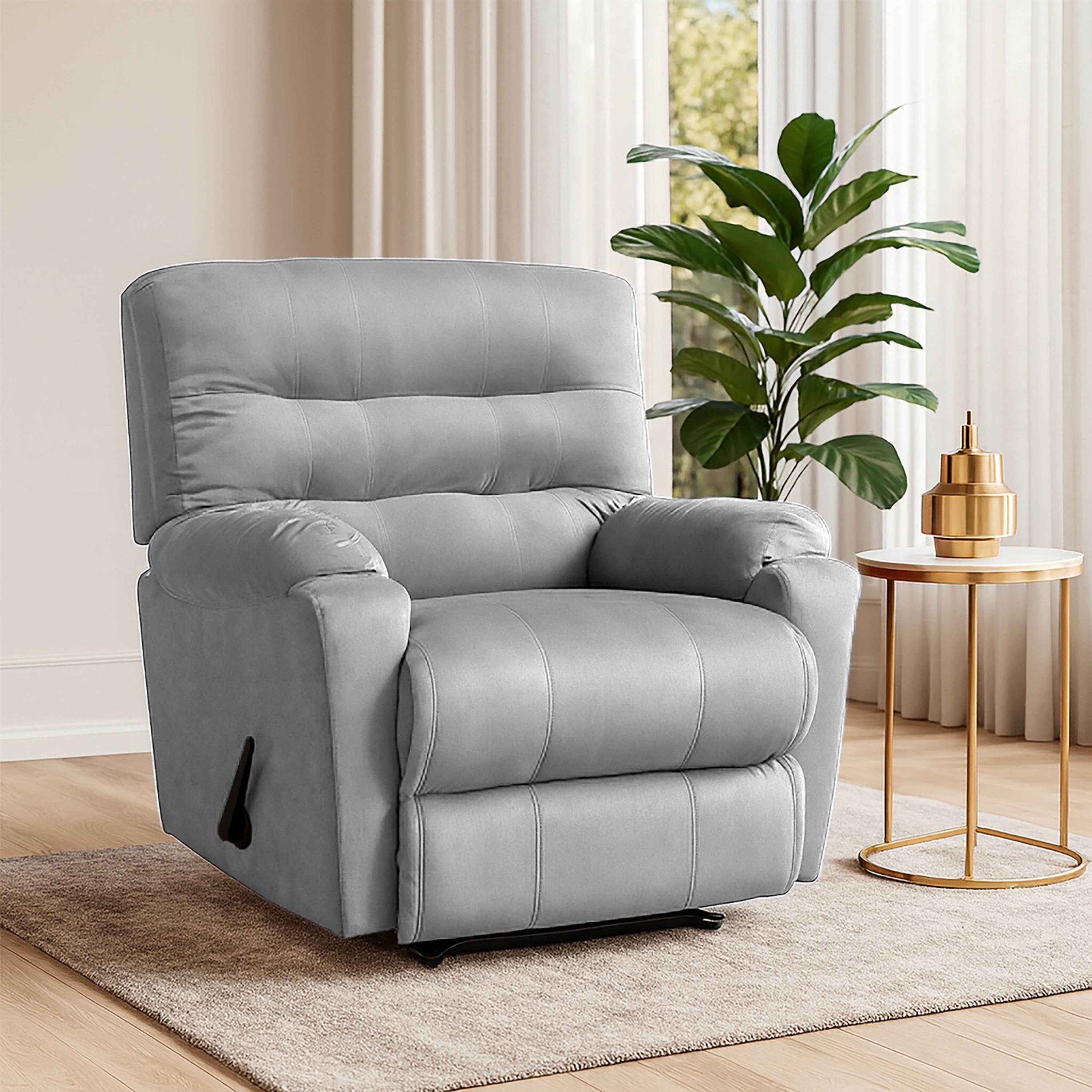 Velvet Manual Recliner Chair-furniture-sofaandseating-recliners-image-1