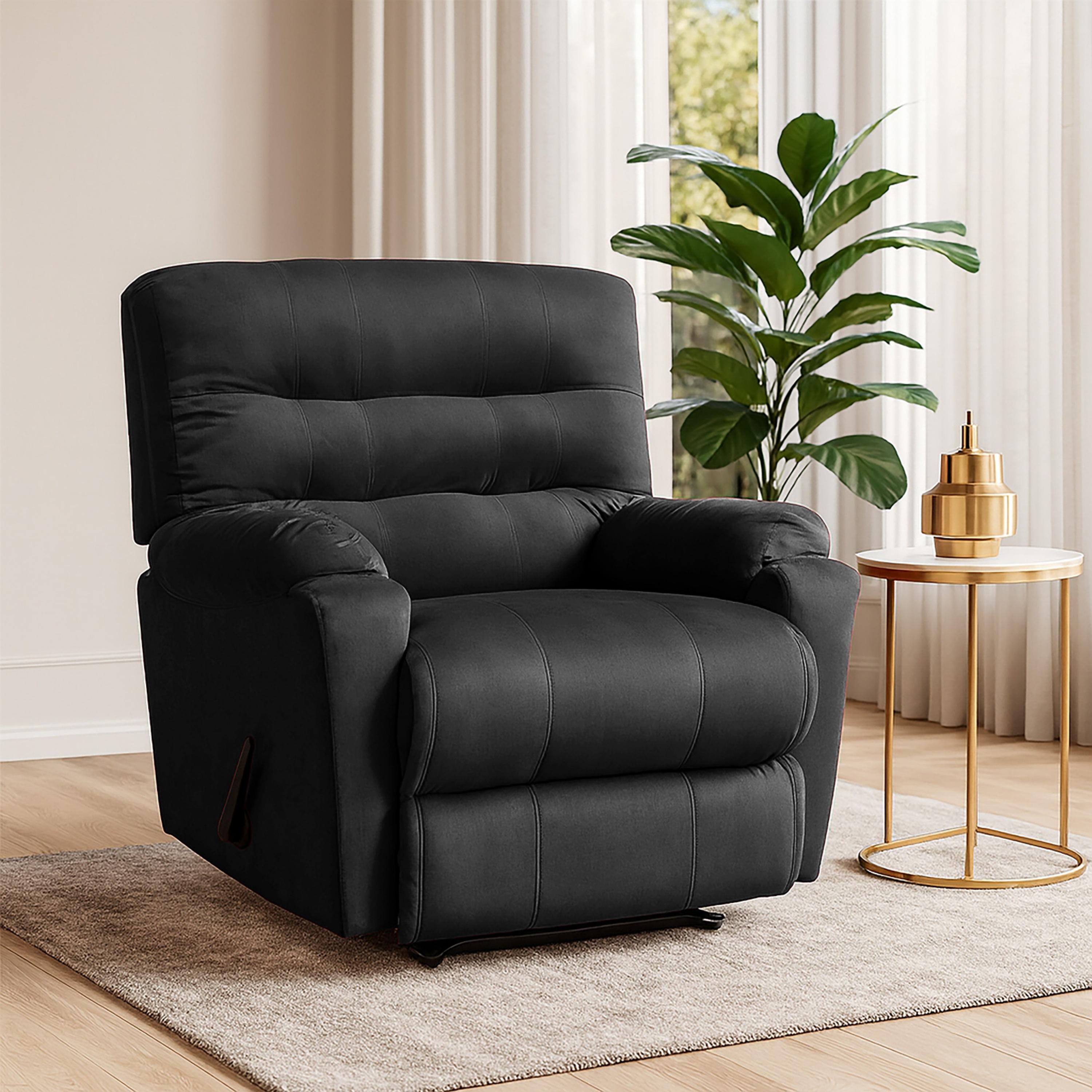 Velvet Manual Recliner Chair-furniture-sofaandseating-recliners-image-1