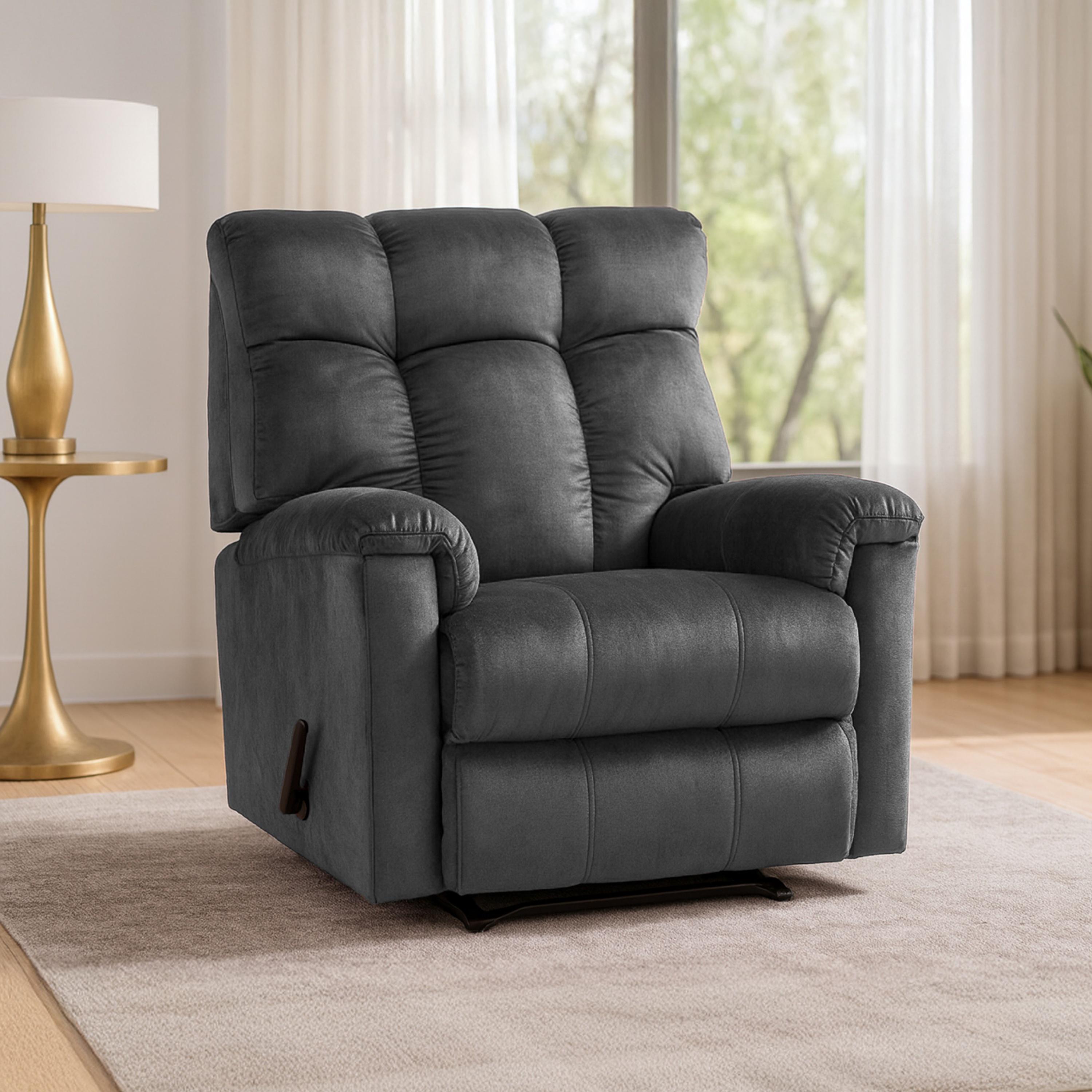 Velvet Recliner Chair with Footrest-furniture-sofaandseating-recliners-image-1