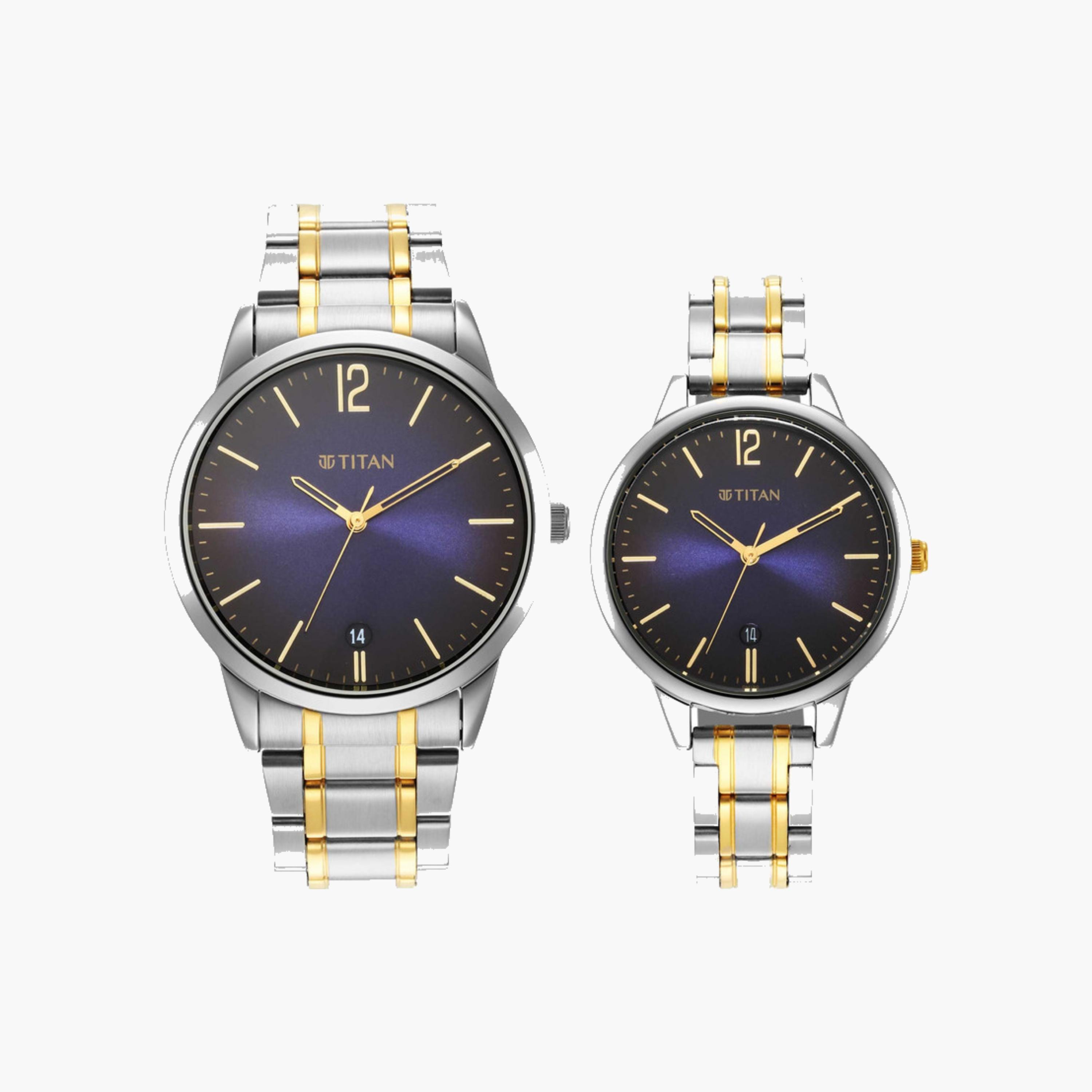 Two-Tone Couple Watches Set-men-watchesandjewellery-watches-image-1