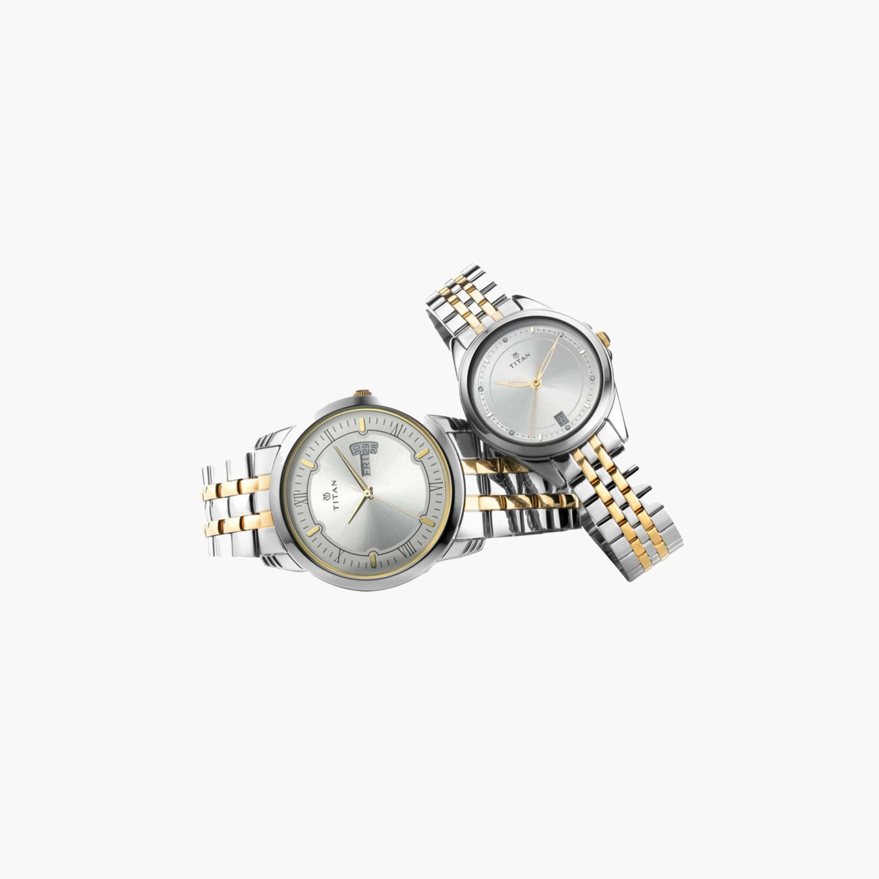 Bicolour Strap Couple Watches-men-watchesandjewellery-watches-image-1