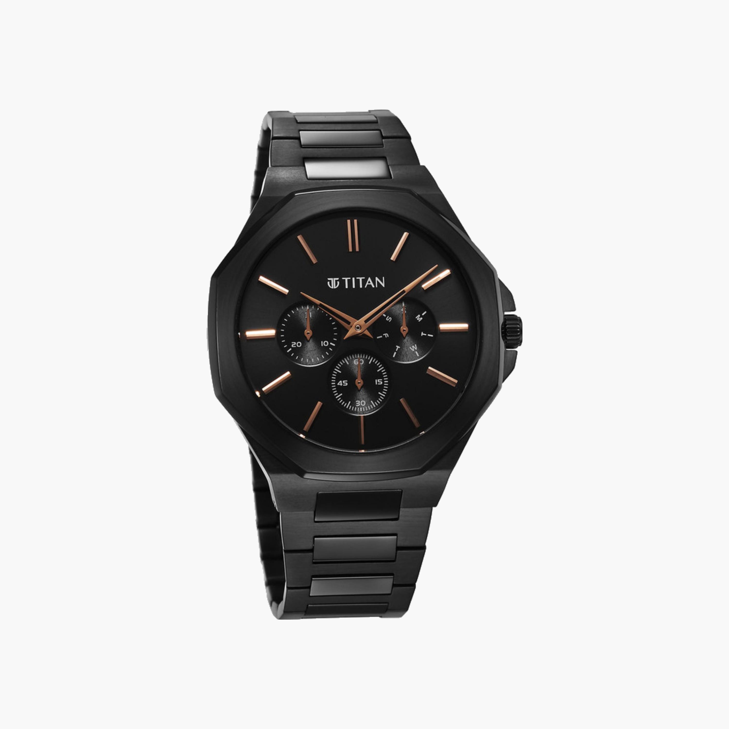 Titan Black Octagon Dial Watch-men-watchesandjewellery-watches-image-1