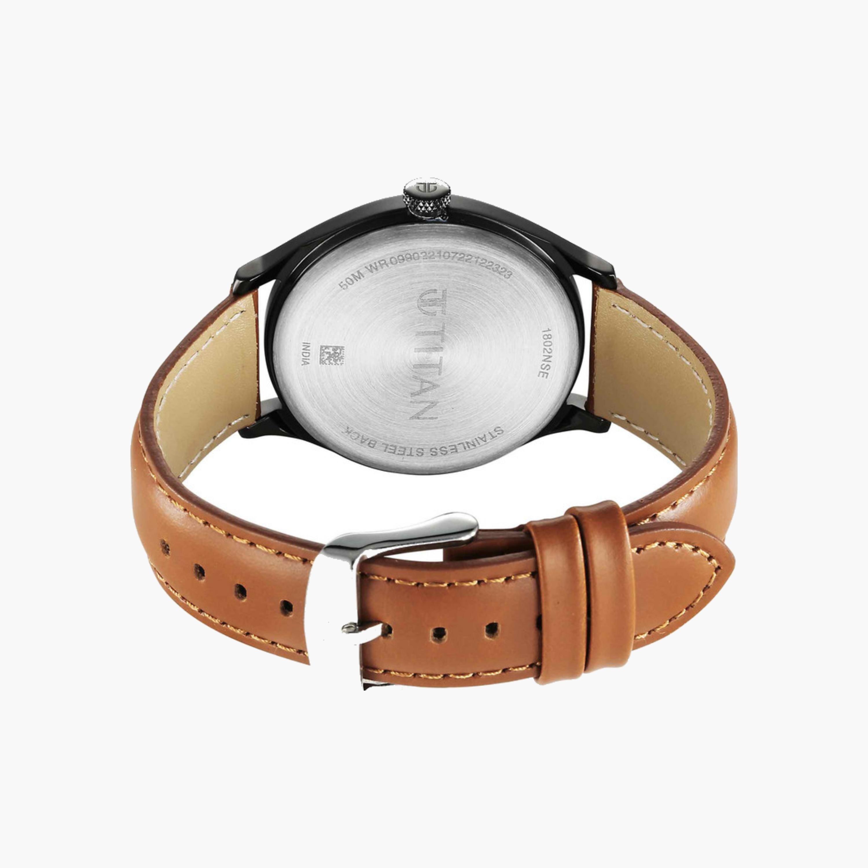 Leather Strap Analog Men's Watch-men-watchesandjewellery-watches-image-2