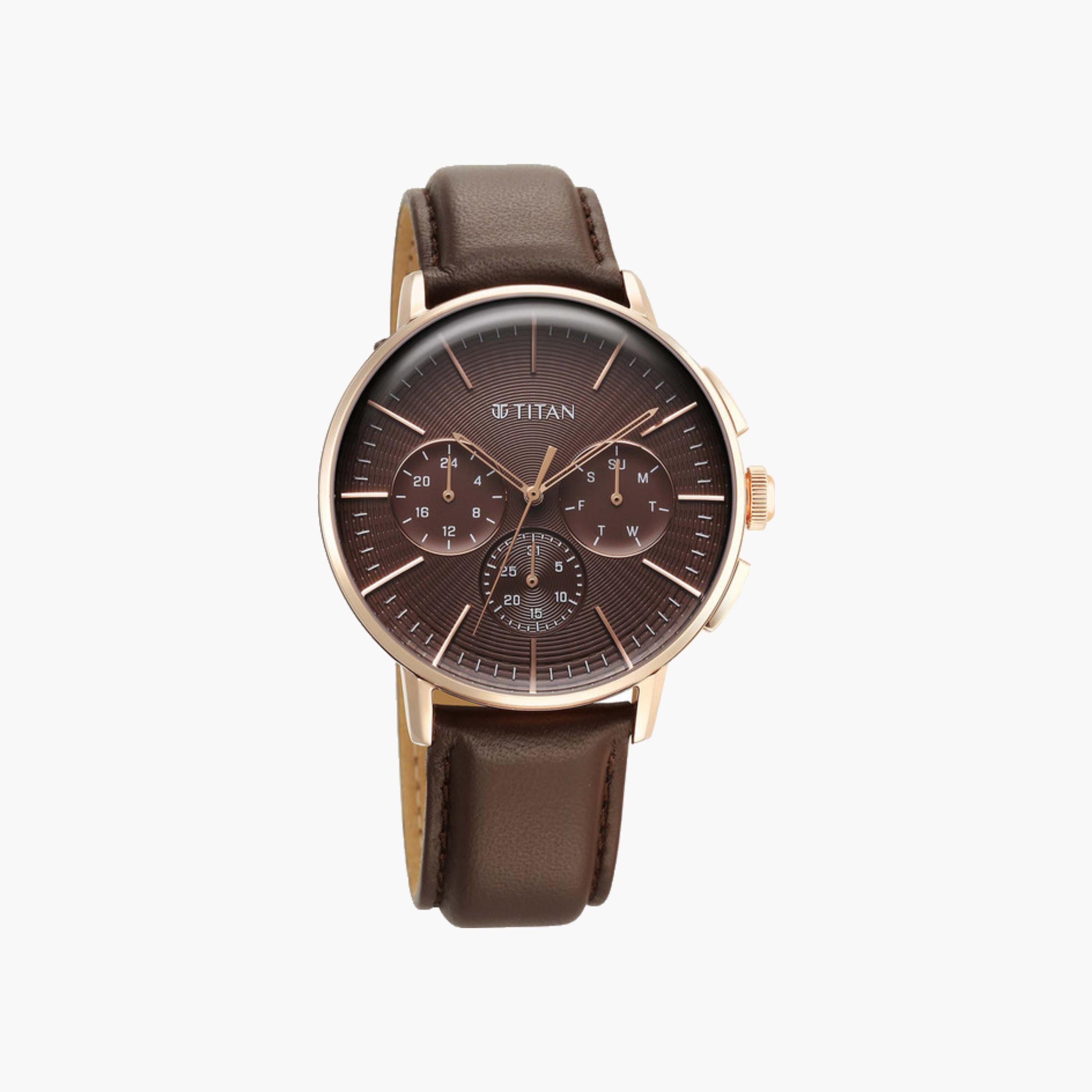 Brown Leather Multifunction Men's Watch-men-watchesandjewellery-watches-image-1