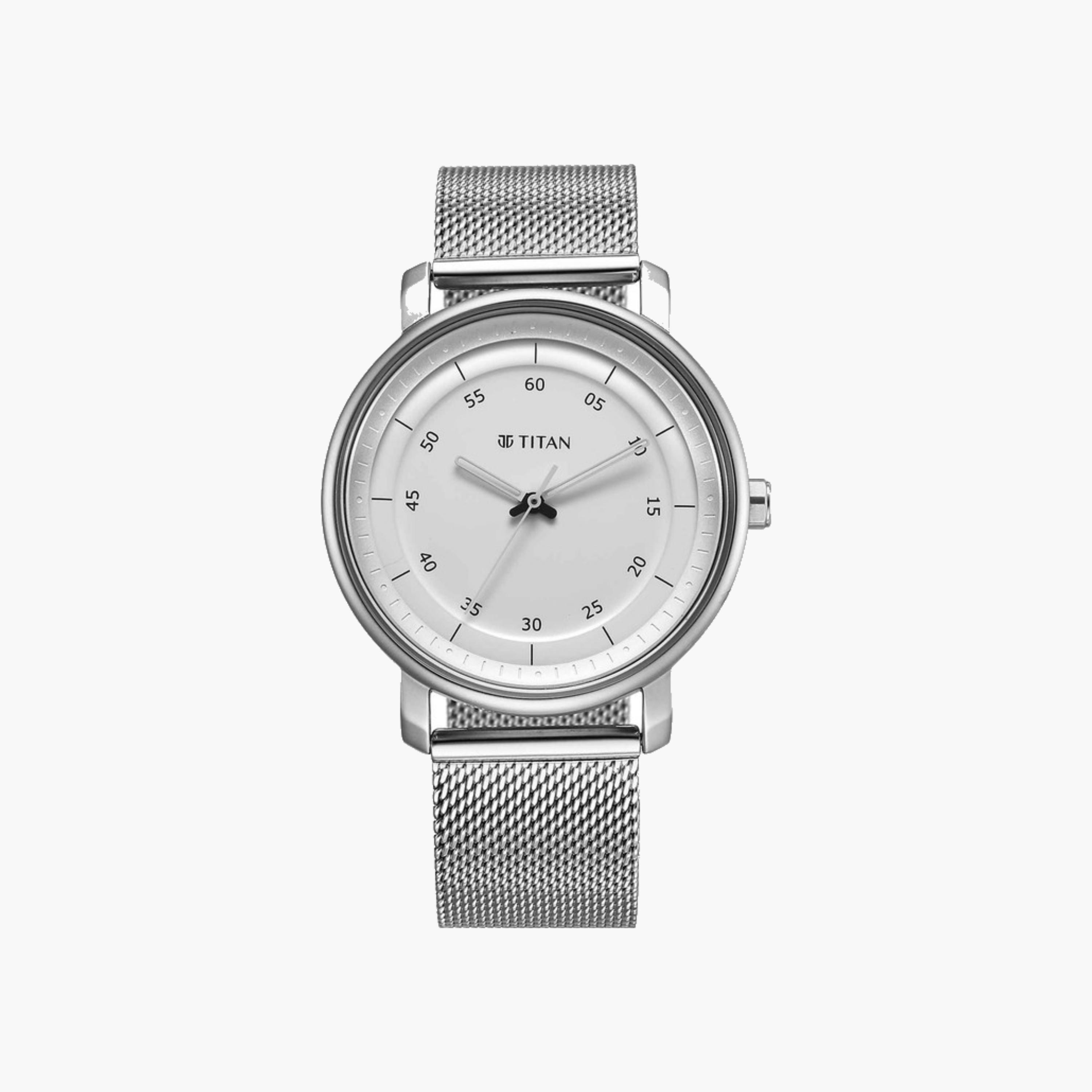 Silver Mesh Analogue Watch-men-watchesandjewellery-watches-image-1