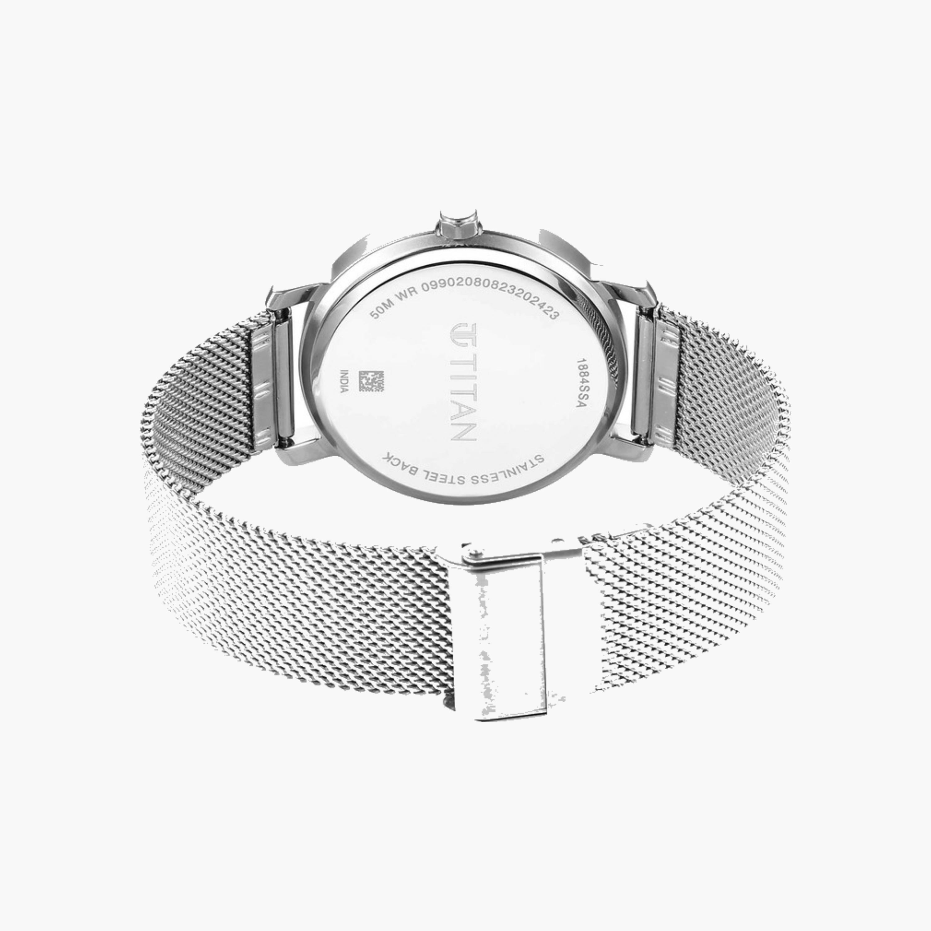 Silver Mesh Analogue Watch-men-watchesandjewellery-watches-image-3