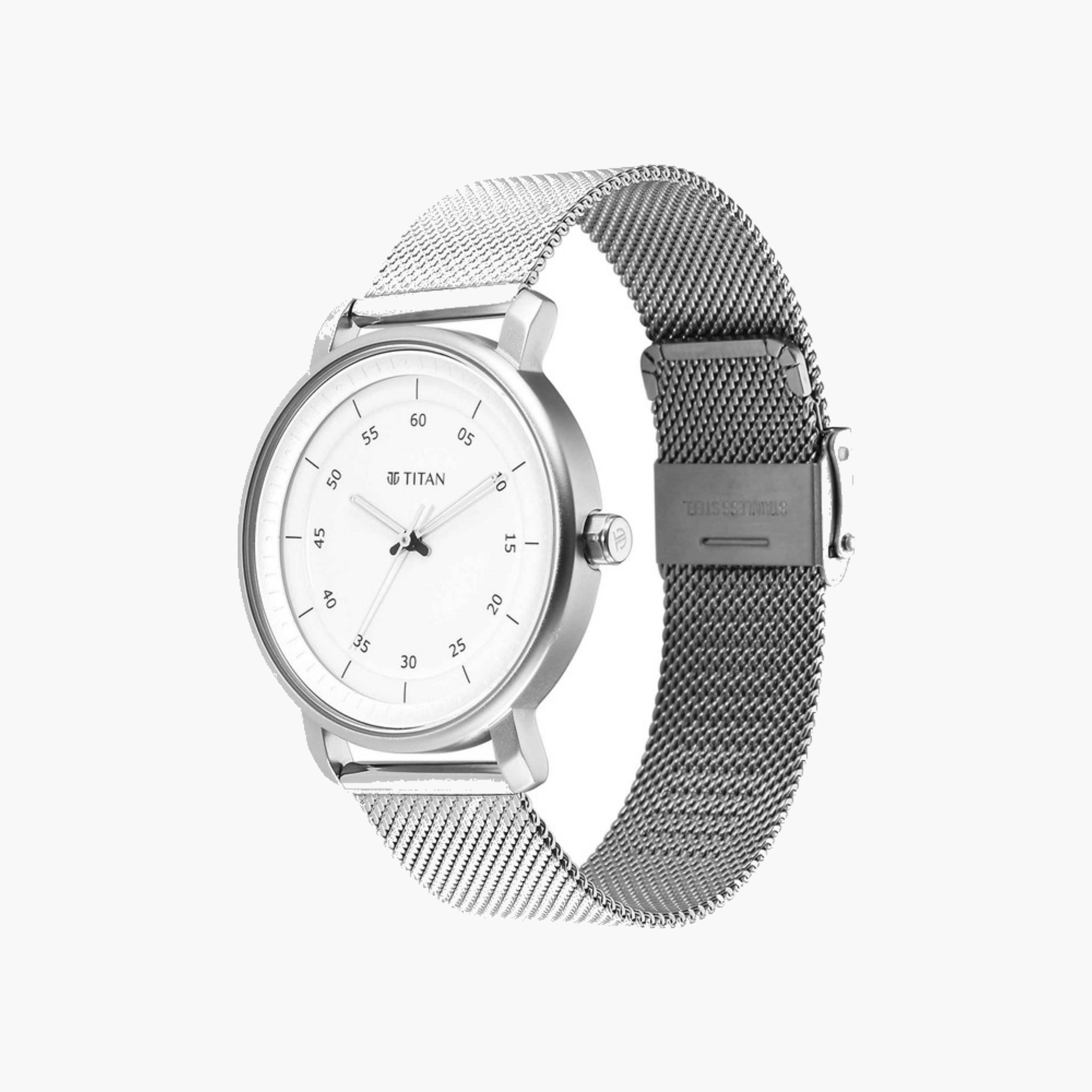 Silver Mesh Analogue Watch-men-watchesandjewellery-watches-image-4