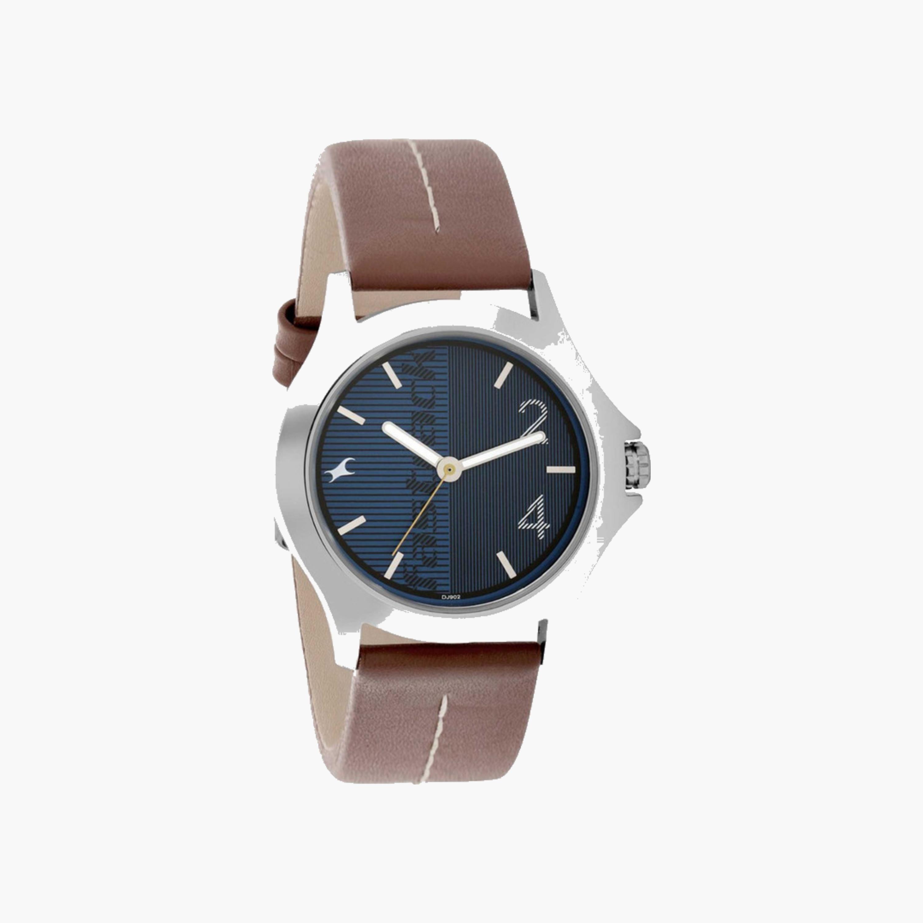 Blue Dial Leather Strap Watch-men-watchesandjewellery-watches-image-1