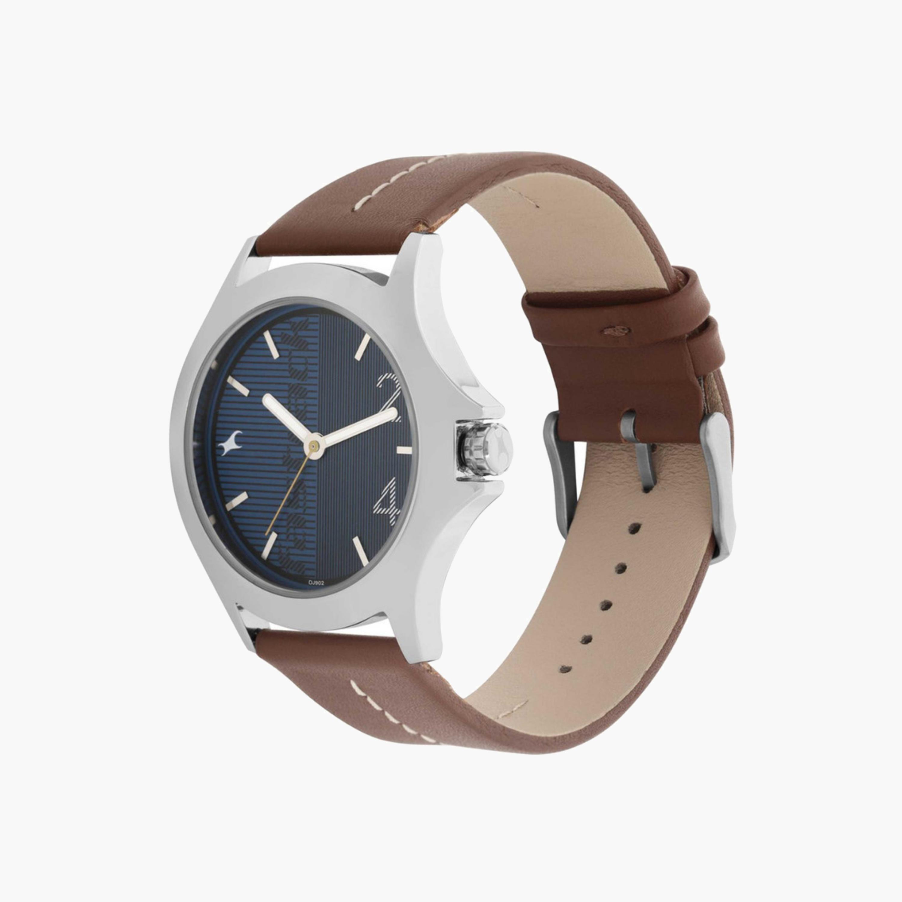 Blue Dial Leather Strap Watch-men-watchesandjewellery-watches-image-4