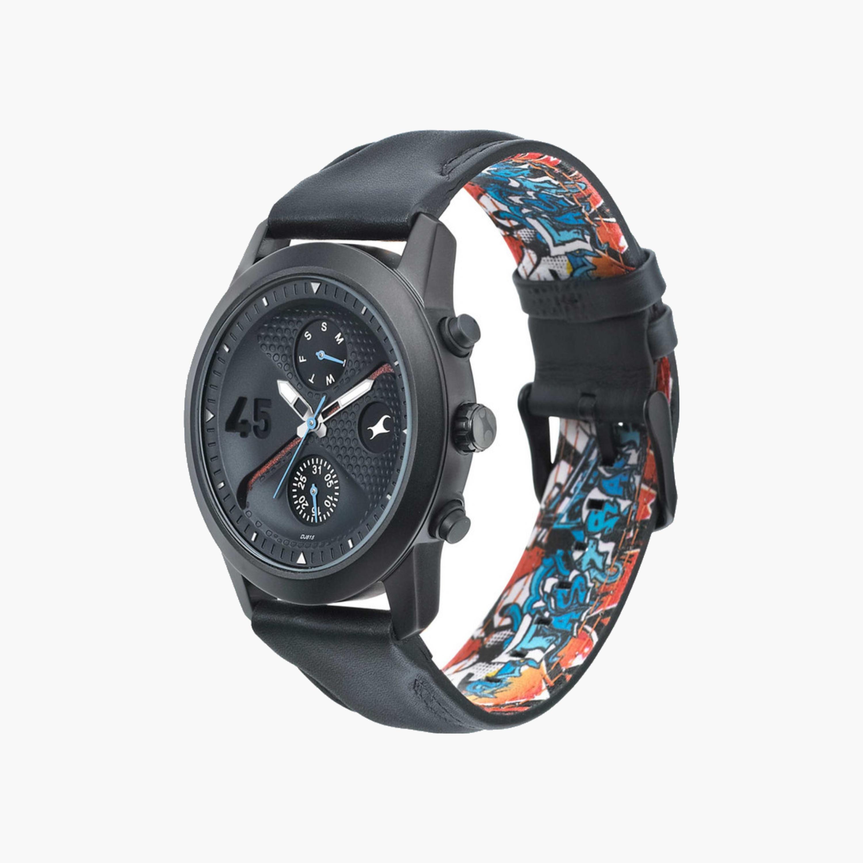 Chronograph Men's Watch with Leather Strap-men-watchesandjewellery-watches-image-2