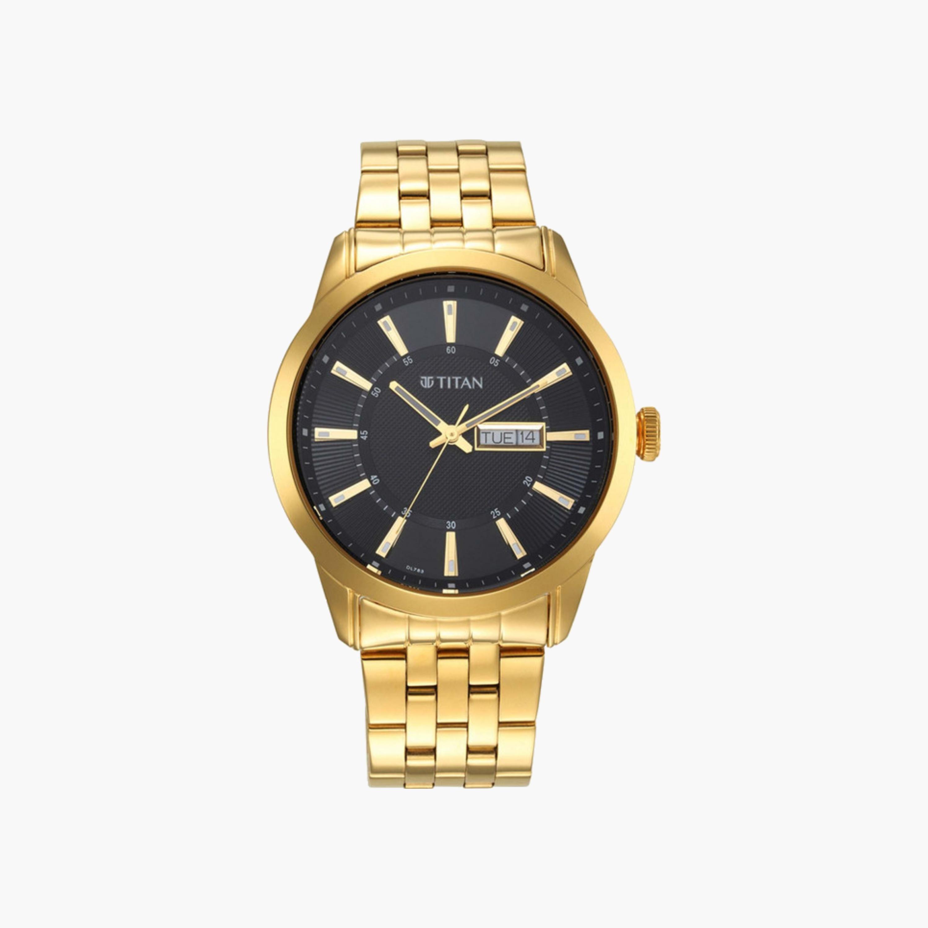 ساعة رجالية ذهبية من الستانلس ستيل-men-watchesandjewellery-watches-image-1