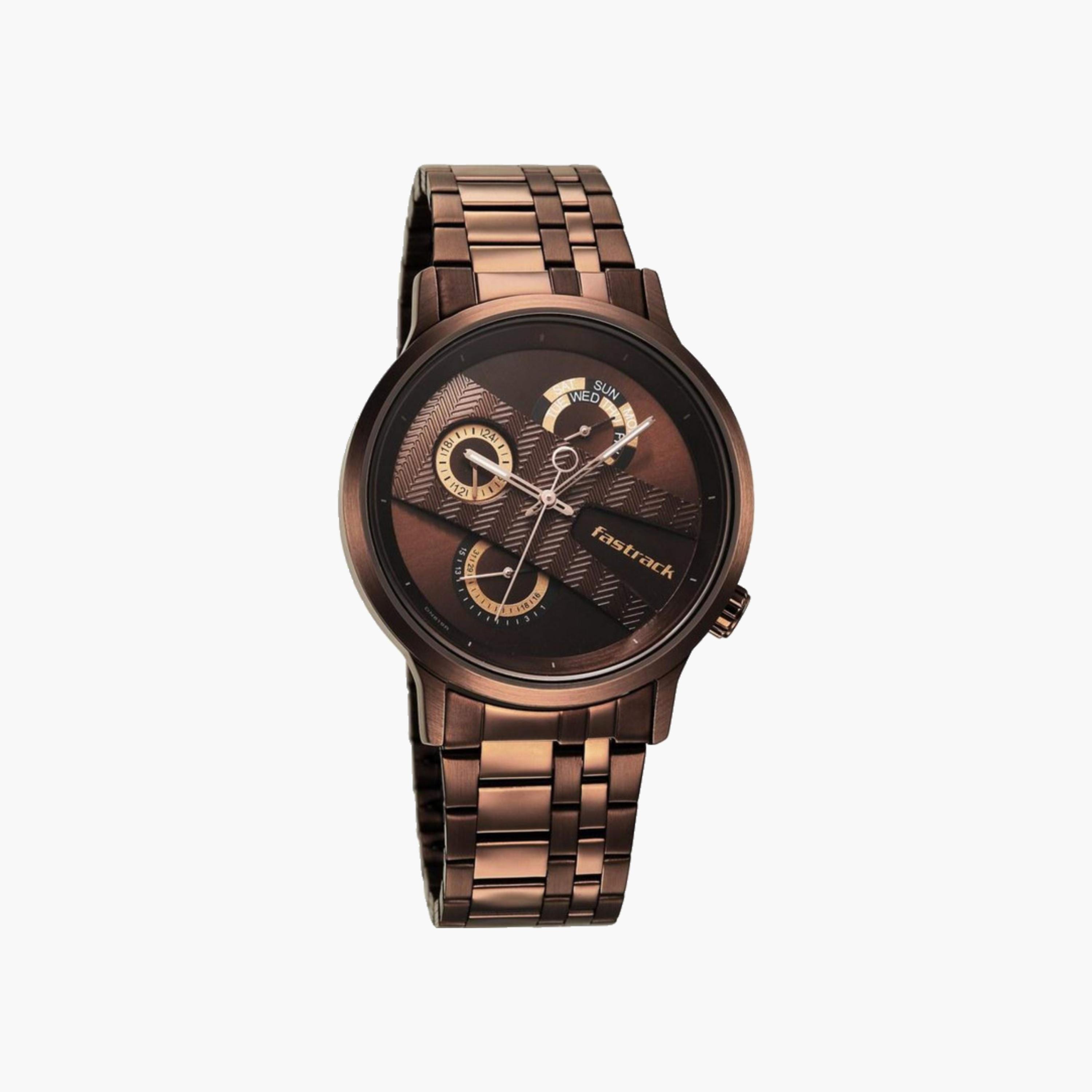 Brown Stainless Steel Watch-men-watchesandjewellery-watches-image-1