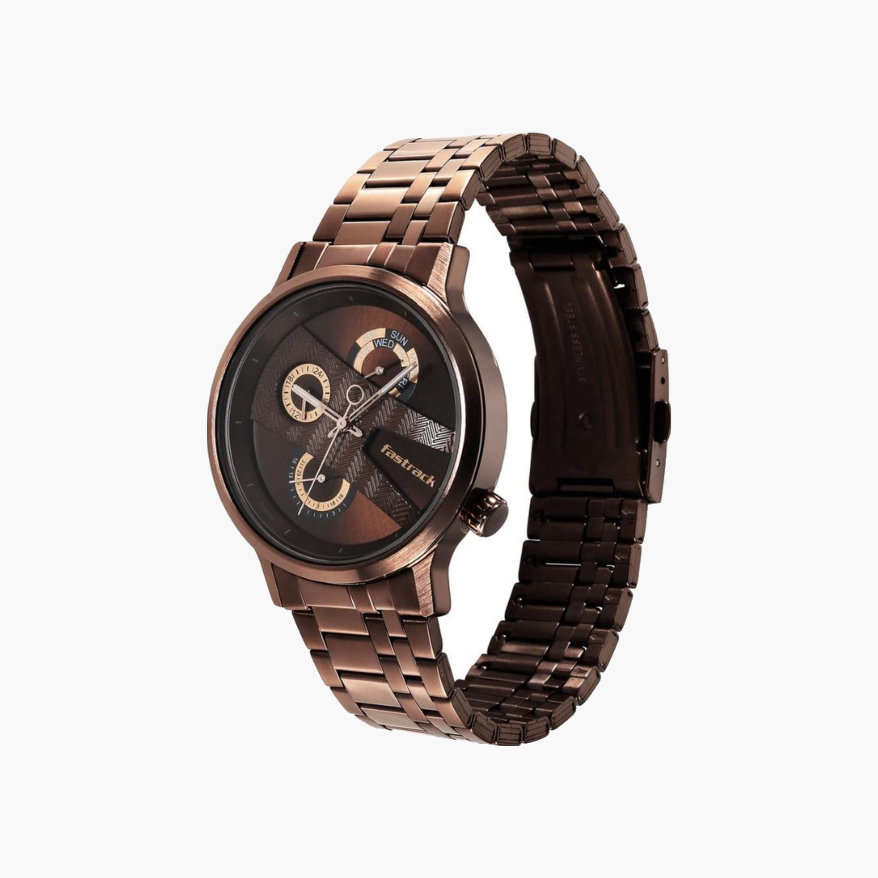 Brown Stainless Steel Watch-men-watchesandjewellery-watches-image-4