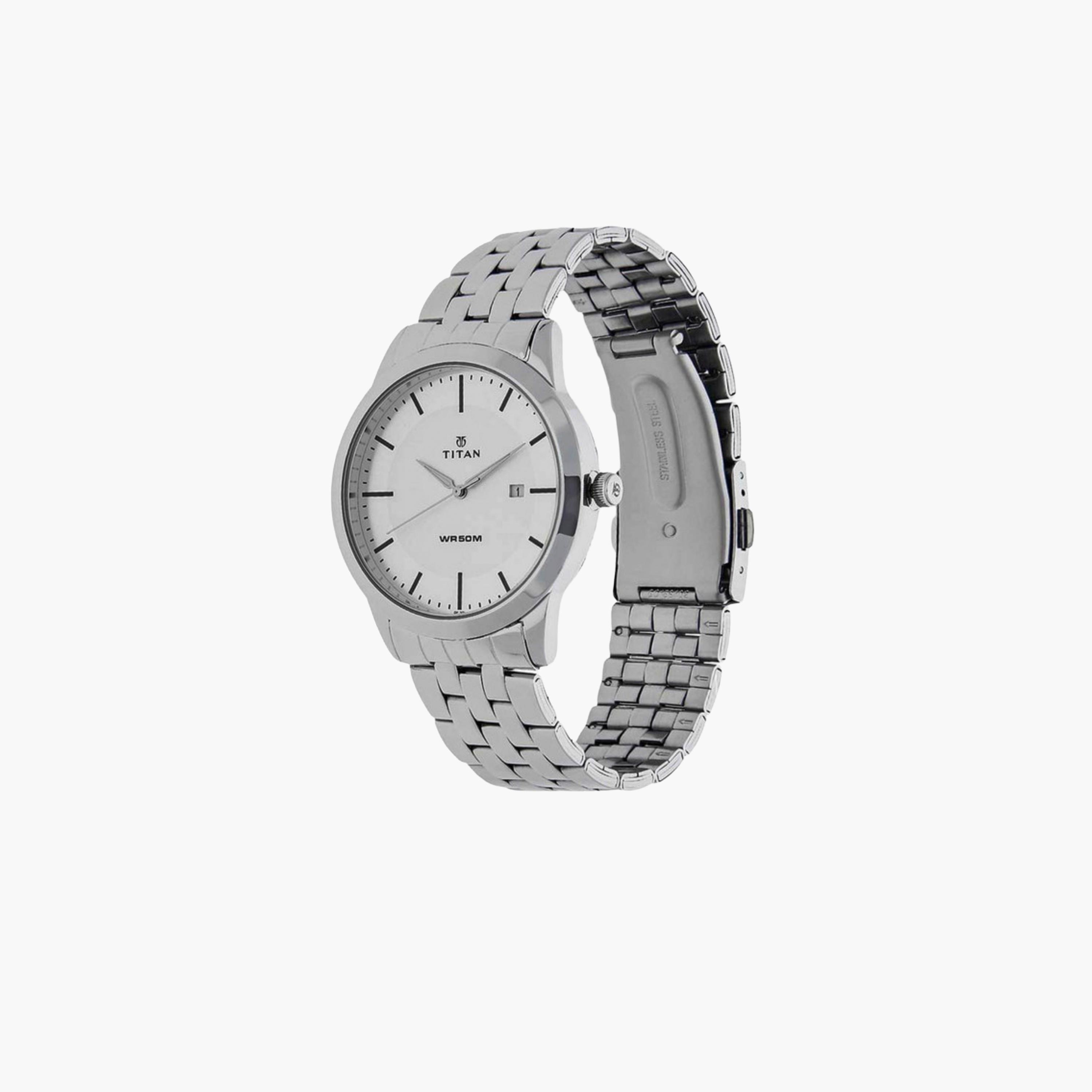 Silver Tone Metal Strap Watch-men-watchesandjewellery-watches-image-2