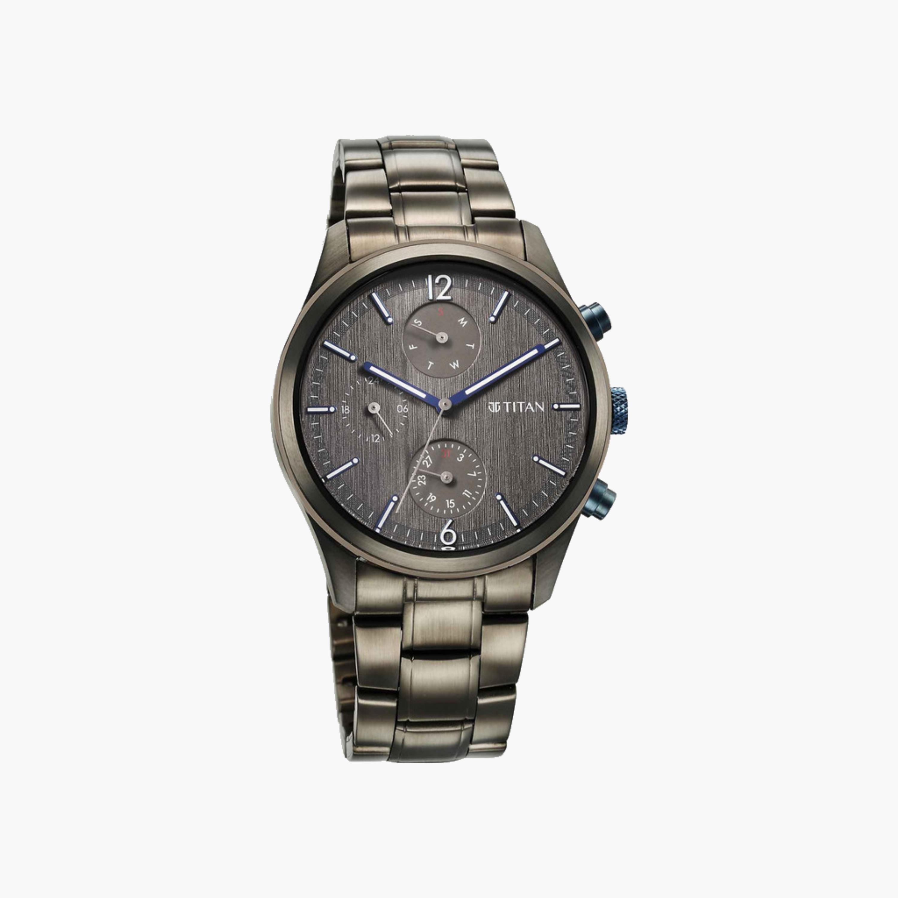 Multifunction Anthracite Dial Stainless Steel Watch-men-watchesandjewellery-watches-image-3