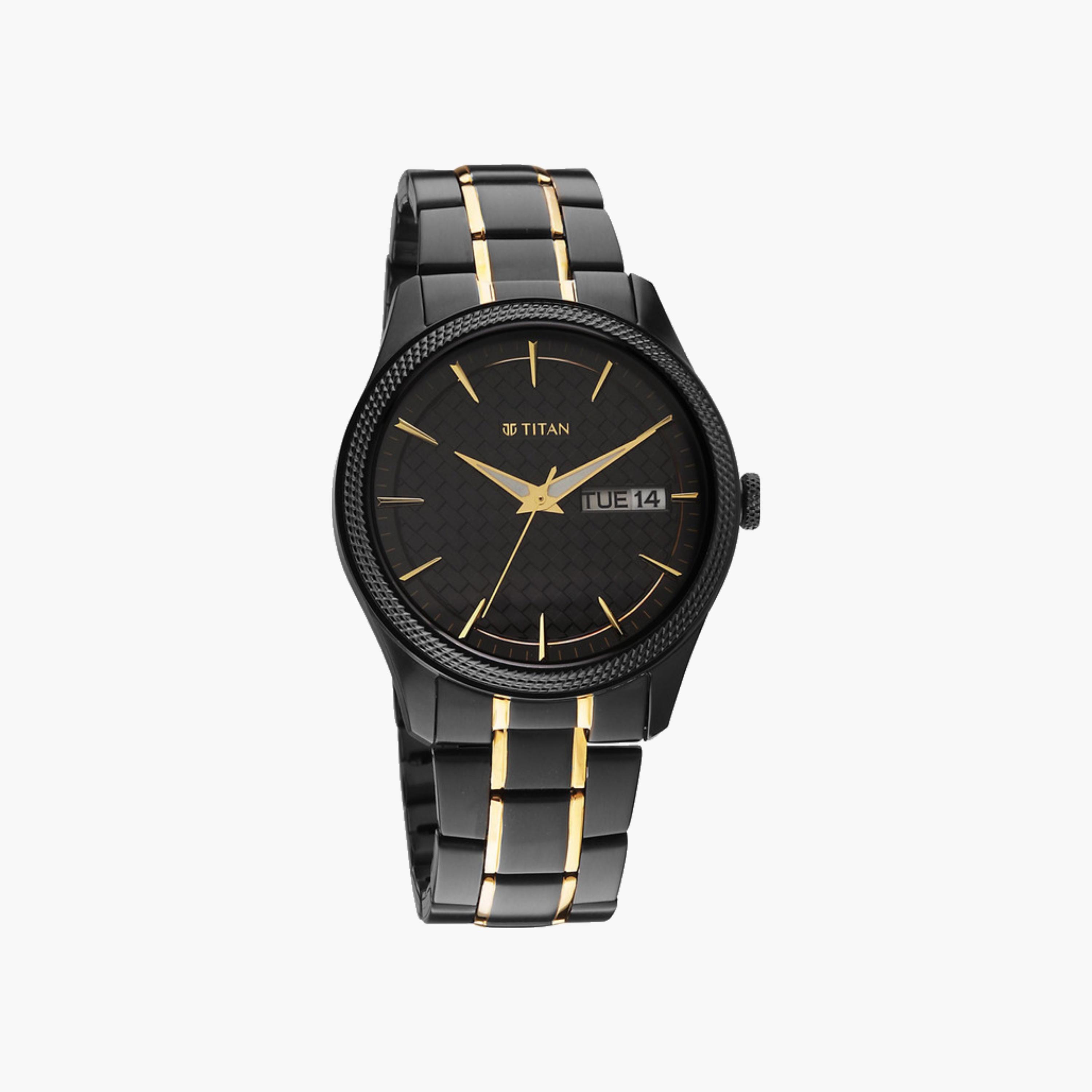 Black Gold Toned Men's Watch-men-watchesandjewellery-watches-image-1