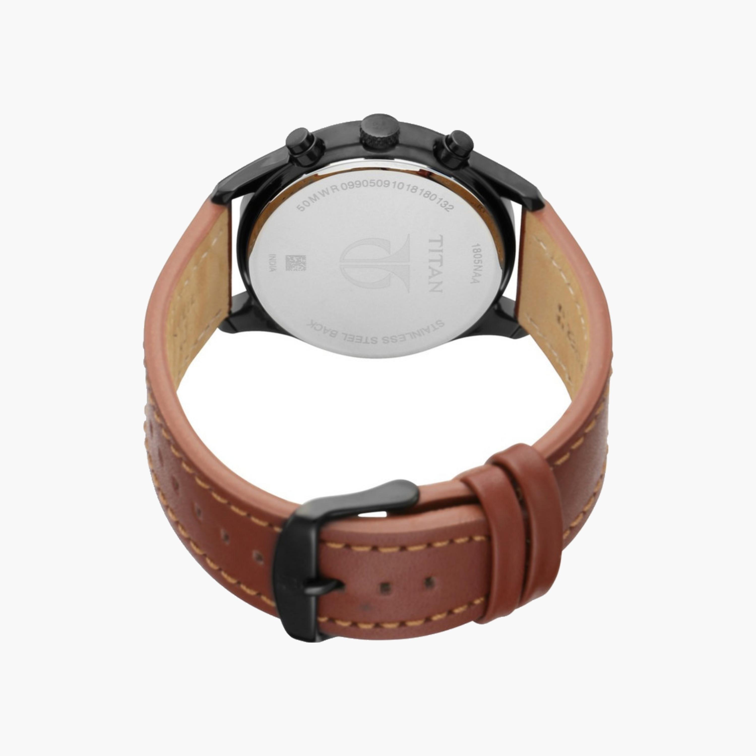 Chronograph Watch with Leather Strap-men-watchesandjewellery-watches-image-3