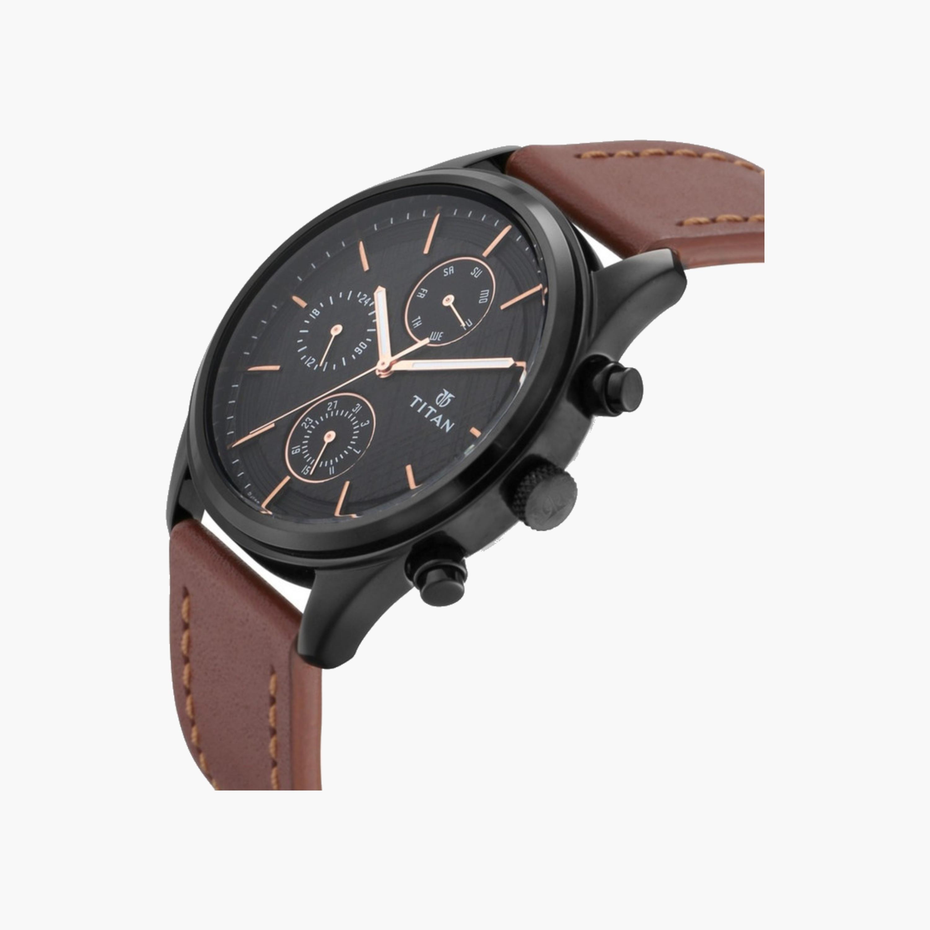 Chronograph Watch with Leather Strap-men-watchesandjewellery-watches-image-5