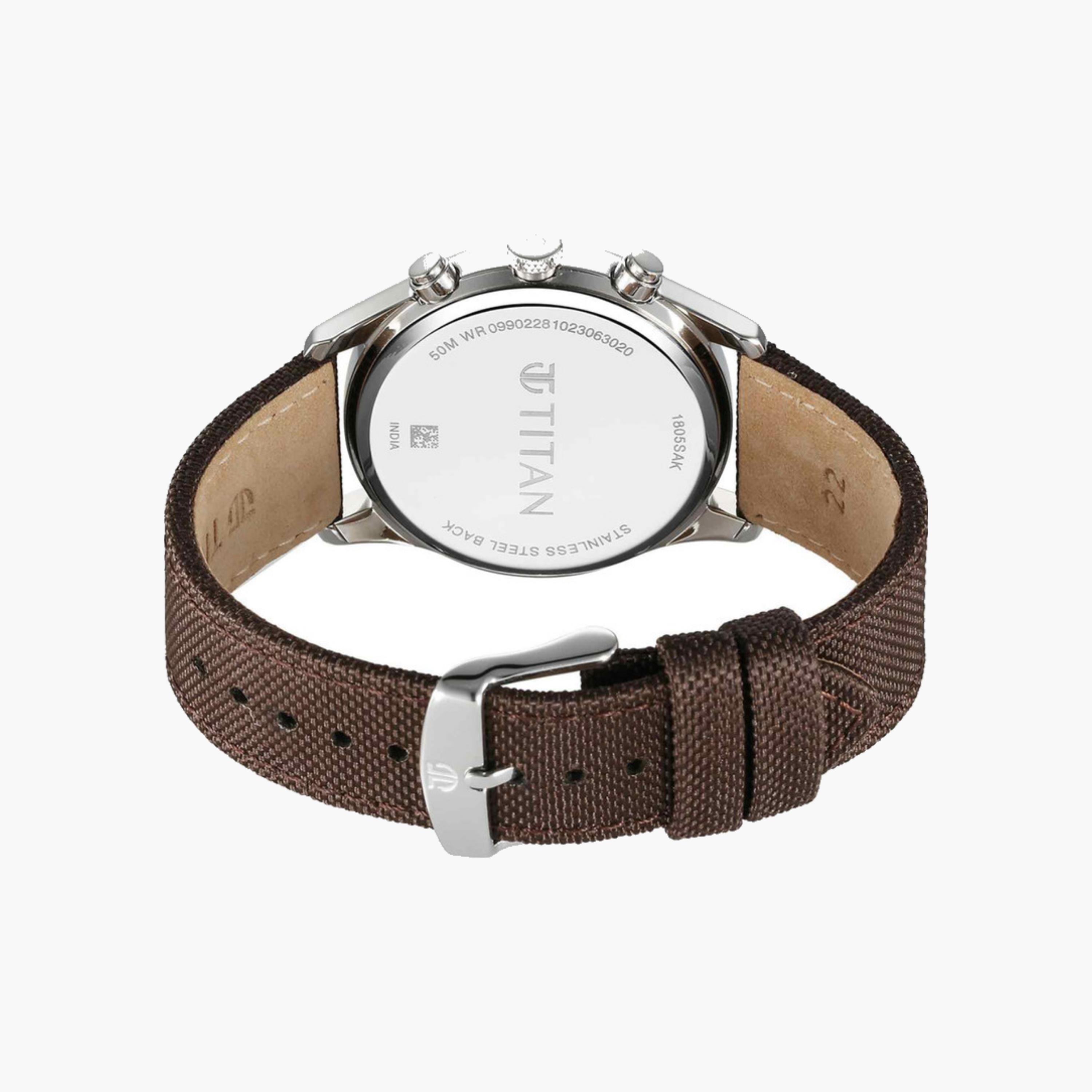 Chronograph Watch Brown Fabric Strap-men-watchesandjewellery-watches-image-2