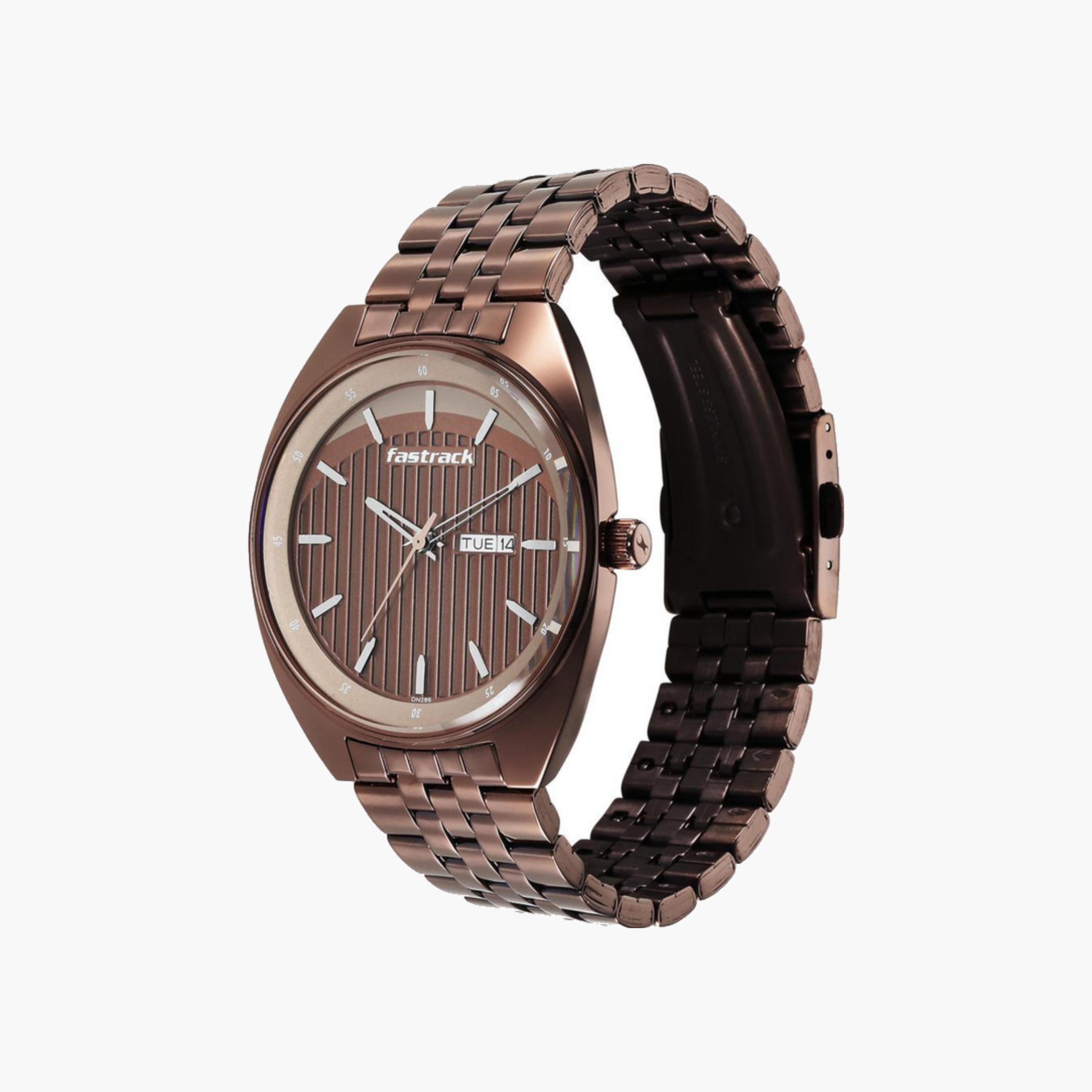 Brown Dial Metal Strap Watch-men-watchesandjewellery-watches-image-2