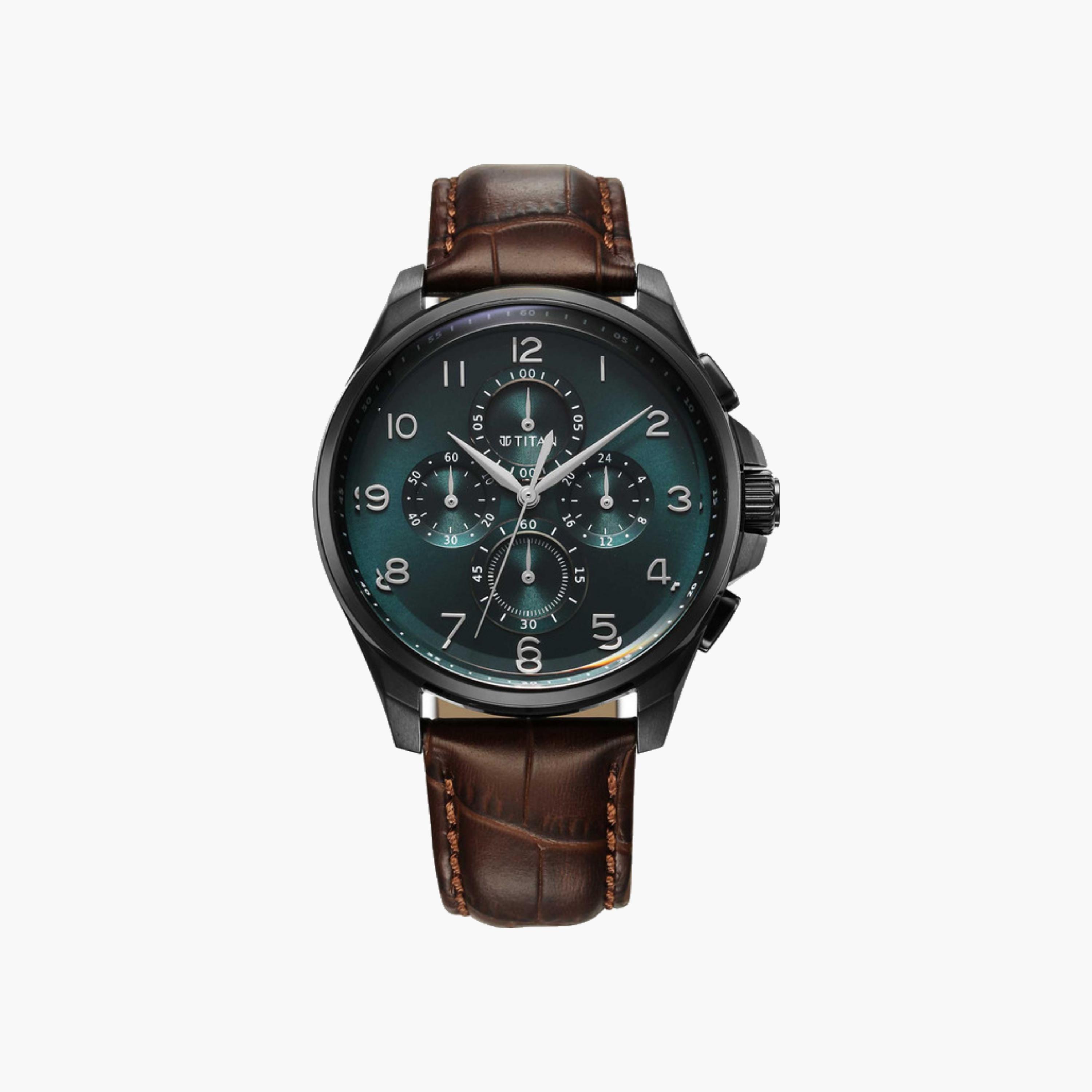 Chronograph Men's Watch Brown Leather-men-watchesandjewellery-watches-image-1